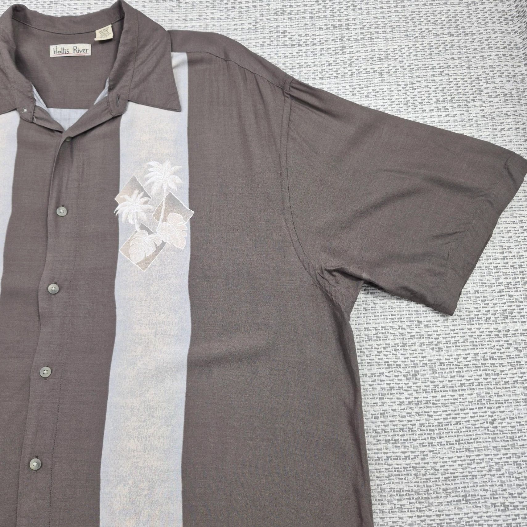 Vintage Hollis River Button Up Shirt Mens 2XLT Brown Striped Hawaiian Aloha Casual Shirt Size US XXL / EU 58 / 5 - 2 Thumbnail