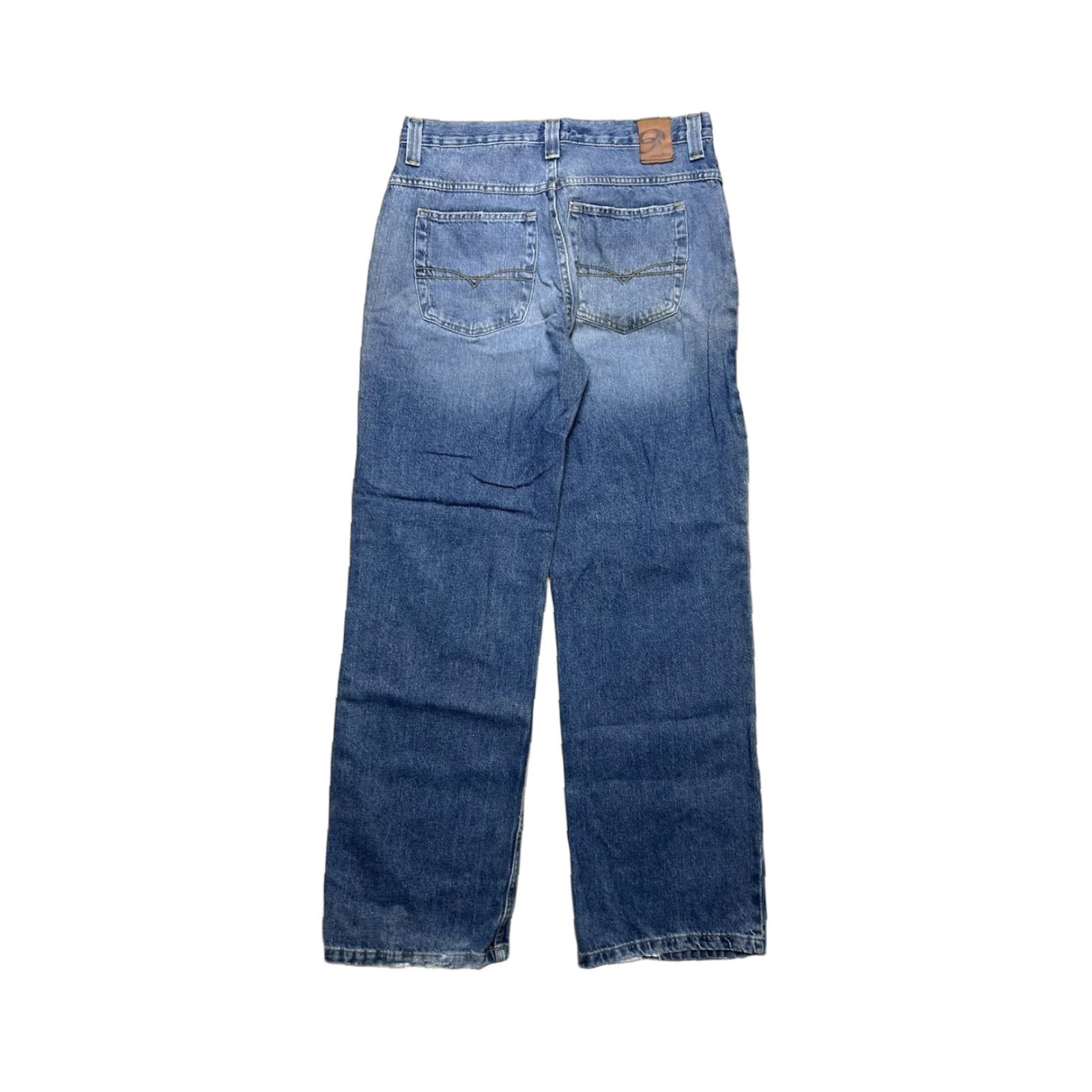 VINTAGE Anchor Blue Jeans Wide-Leg Baggy 32x32 Denim Hip Hop Men