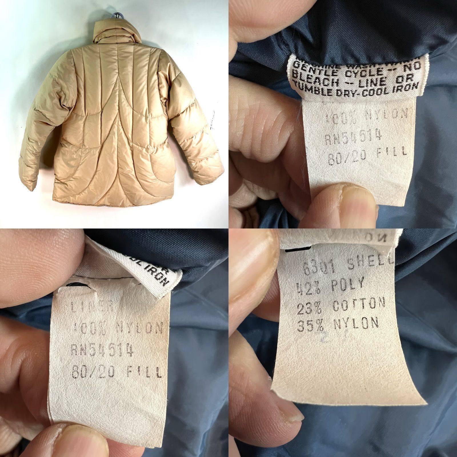 Vintage Blend Jacket Womens S Gold Down Puffer Mid-Length Quilted 90s Bohemian Designer US Made Size S / US 4 / IT 40 - 8 Thumbnail