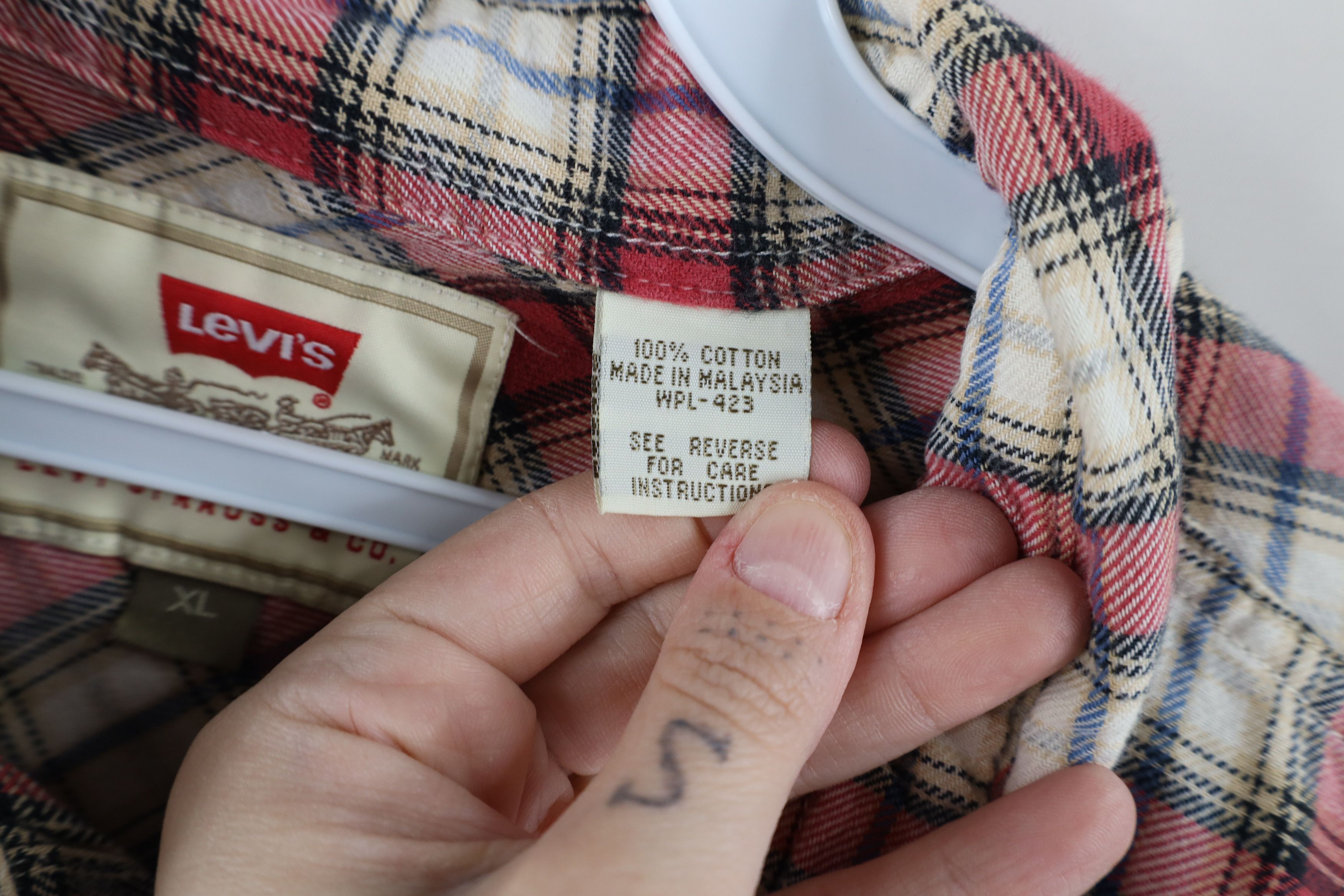 Levi's × Vintage Vintage 90s Levis Flannel Collared Button Down Shirt Plaid Size US XL / EU 56 / 4 - 11 Thumbnail