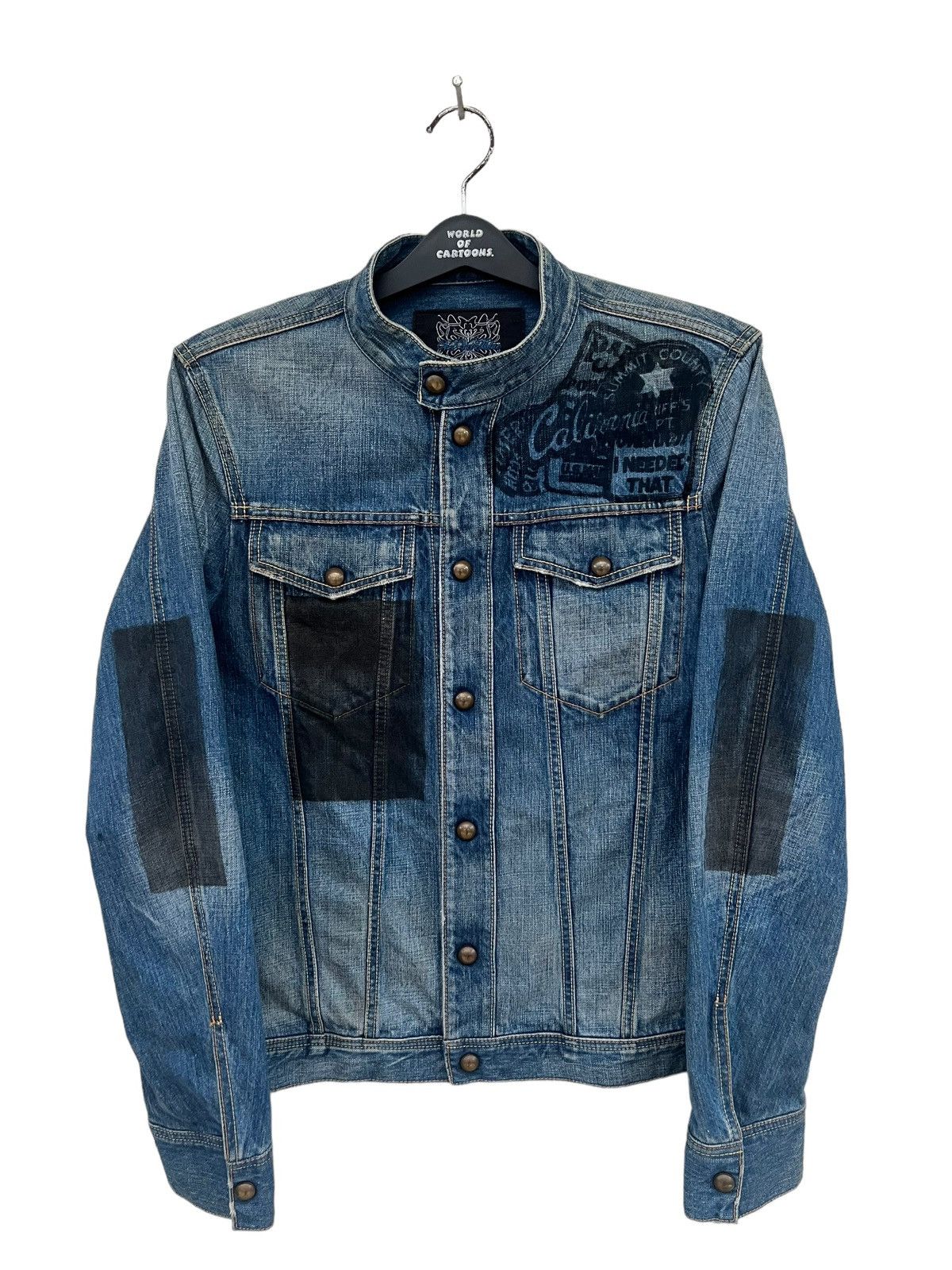 Japanese Brand Velvet Blue Japan Panter Denim Cafe Racer Jacket Size US M / EU 48-50 / 2 - 6 Thumbnail