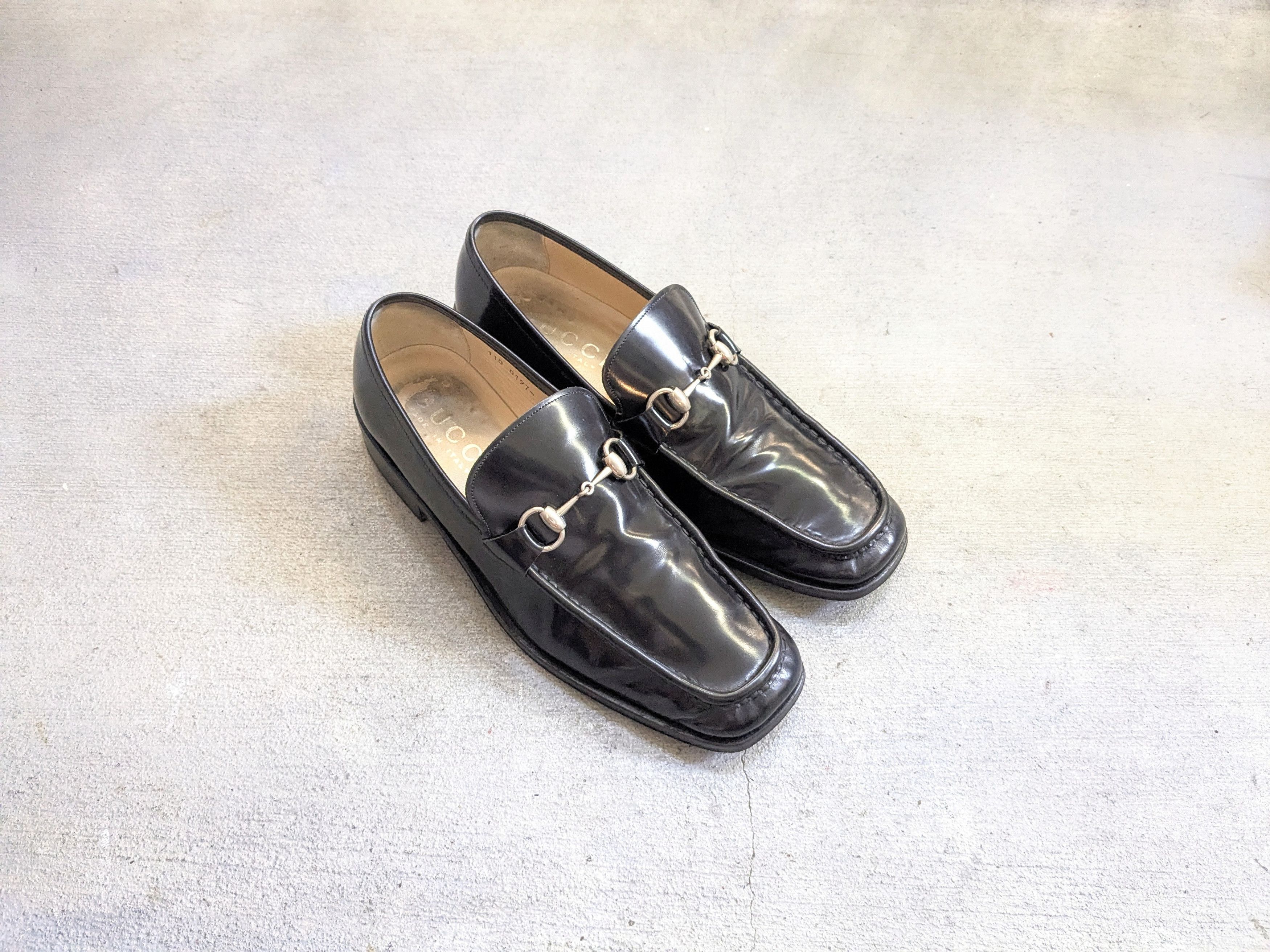 Gucci Loafers Black 9.5 D Leather Slip Ons Buckle Tom Ford