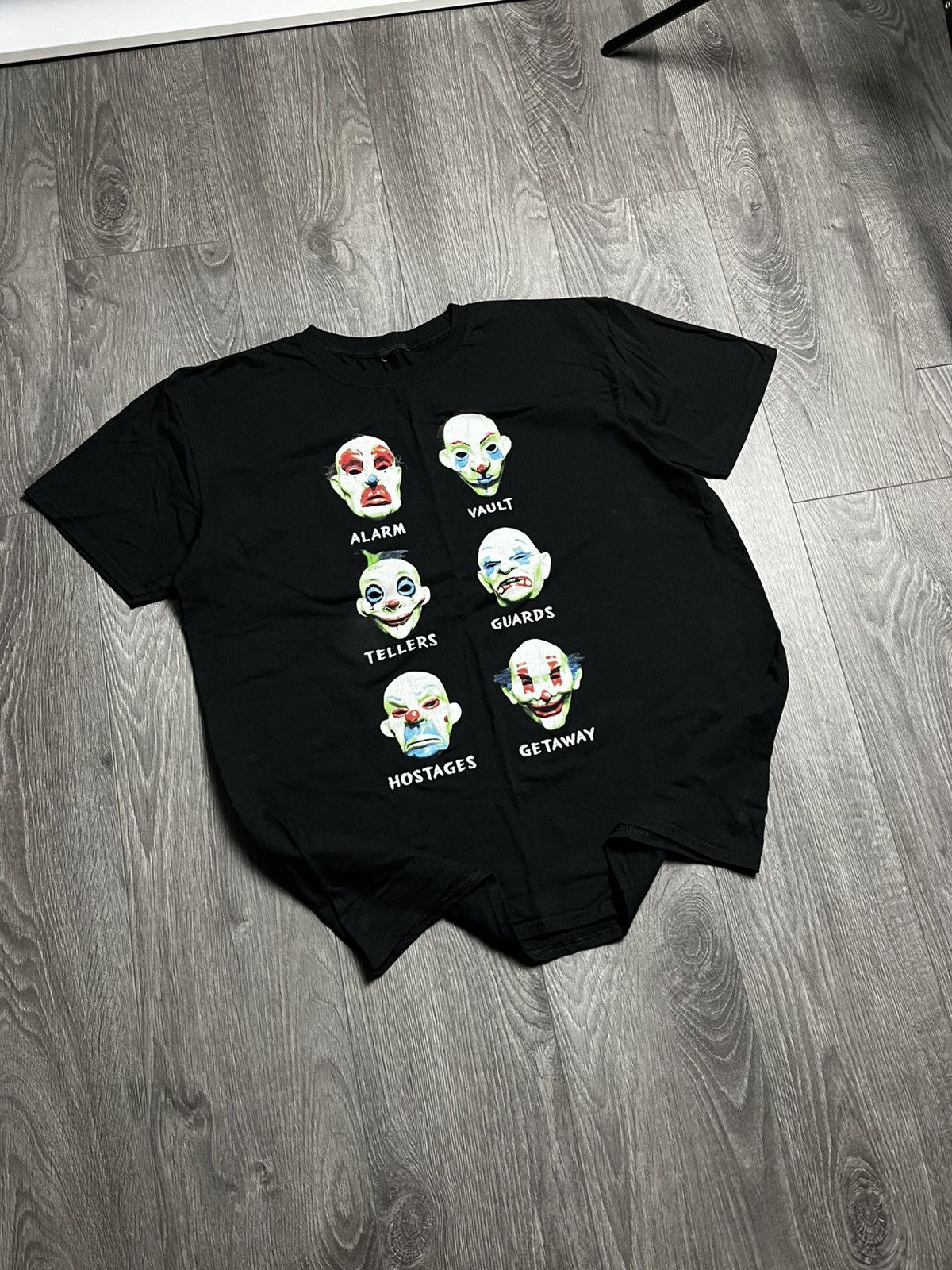 Vintage 2008 The Dark Knight "Heist Role Masks" Joker Shirt
