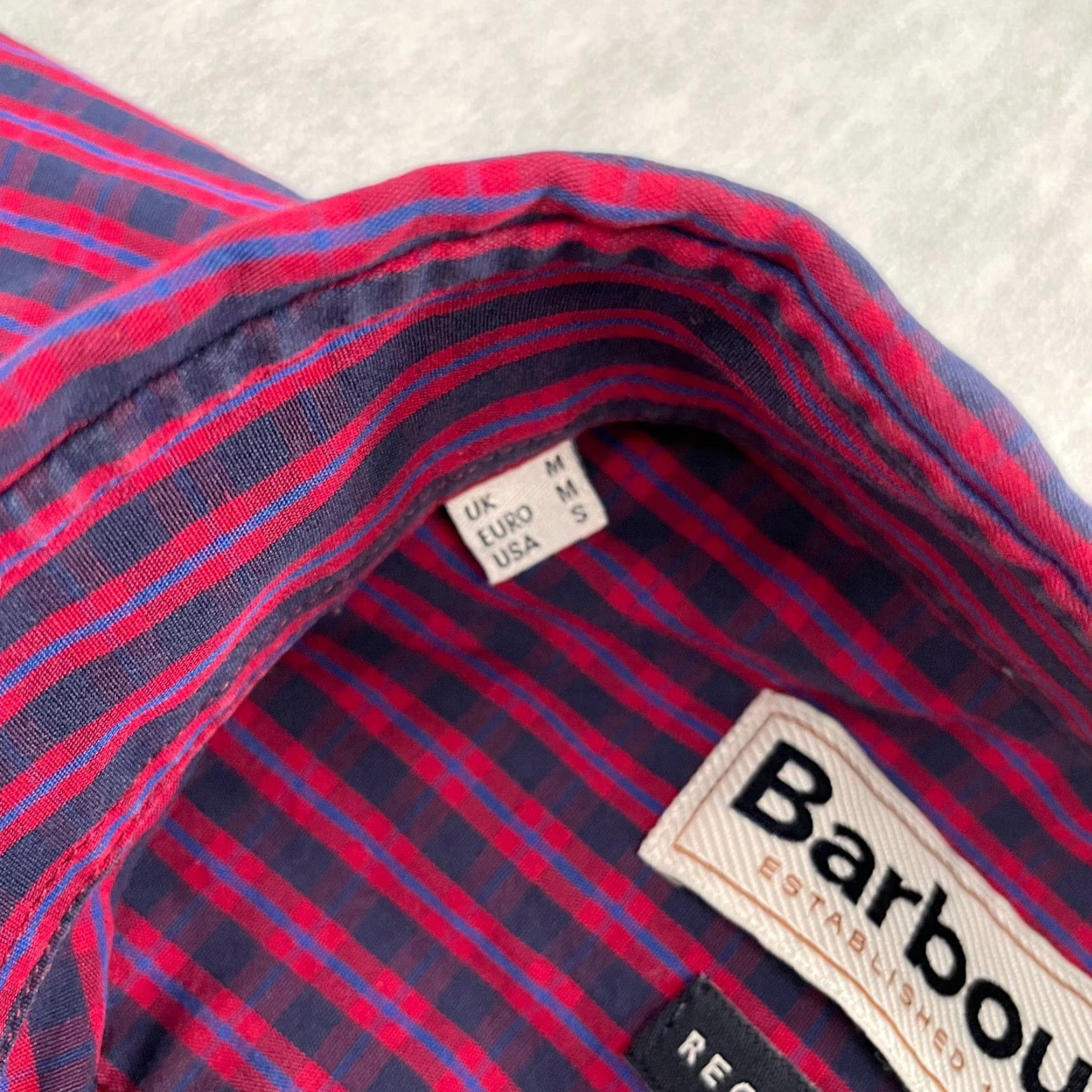 Barbour Barbour Check Button-Up Shirt Adult Small Red Blue Mens S Casual Lightweight Size US S / EU 44-46 / 1 - 6 Thumbnail