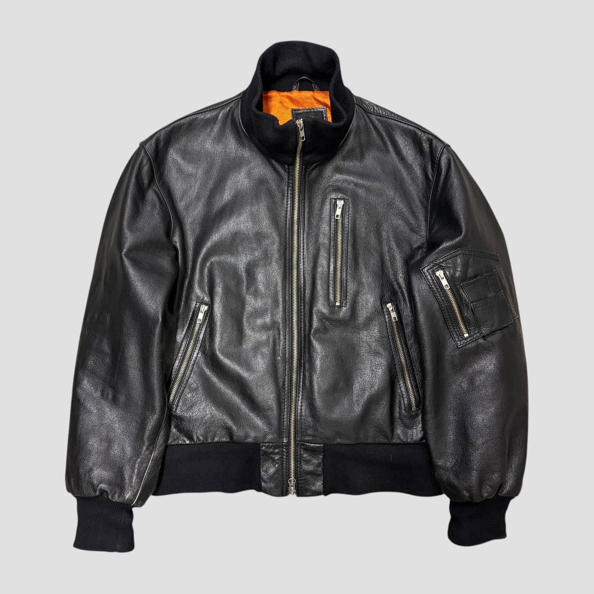 Other Vintage German Bundeswehr Leather Bomber Jacket | Size L 