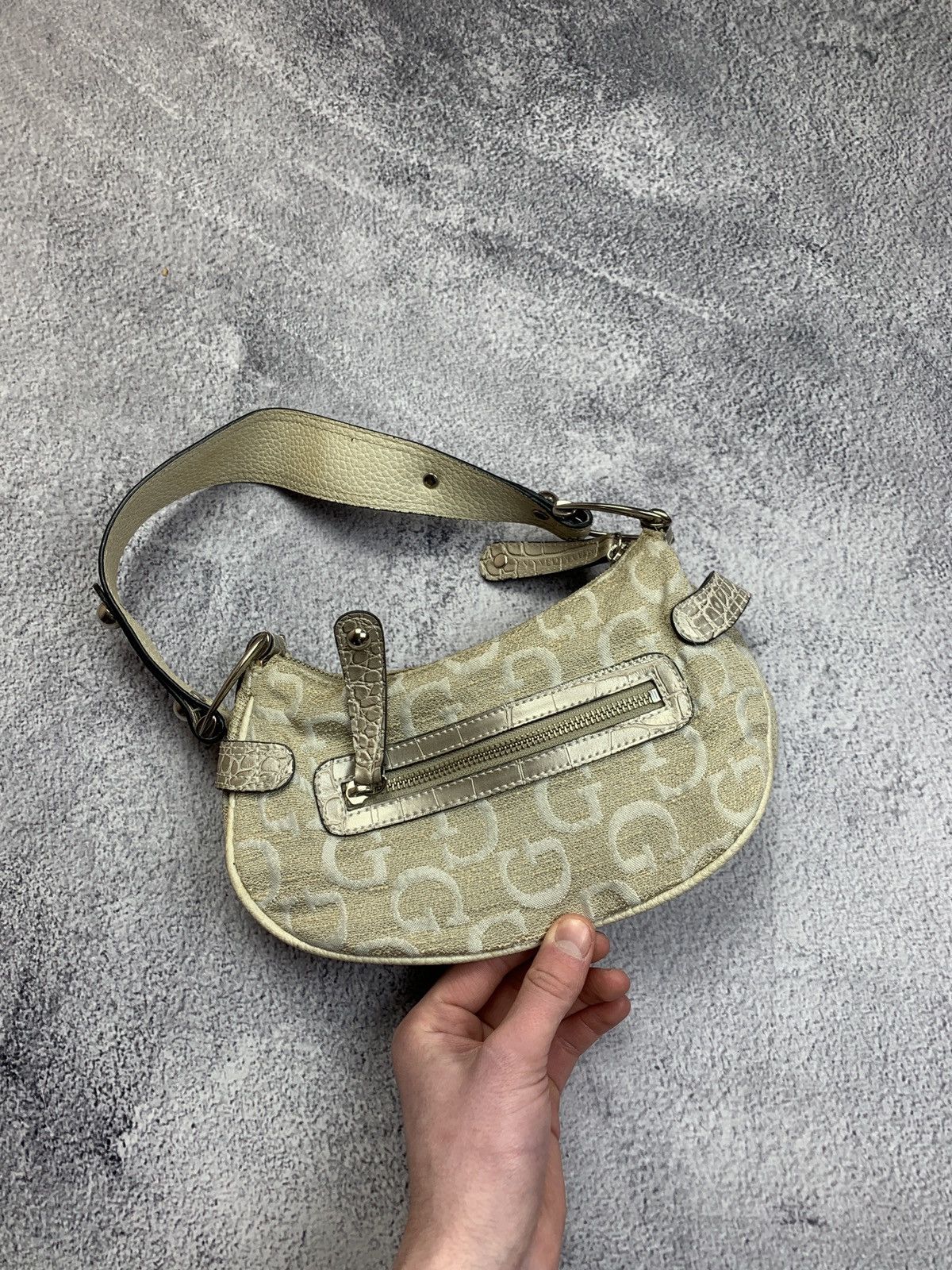 Guess Vintage Guess Denim Handbag Beige Y2K Style Retro Size ONE SIZE - 2 Thumbnail