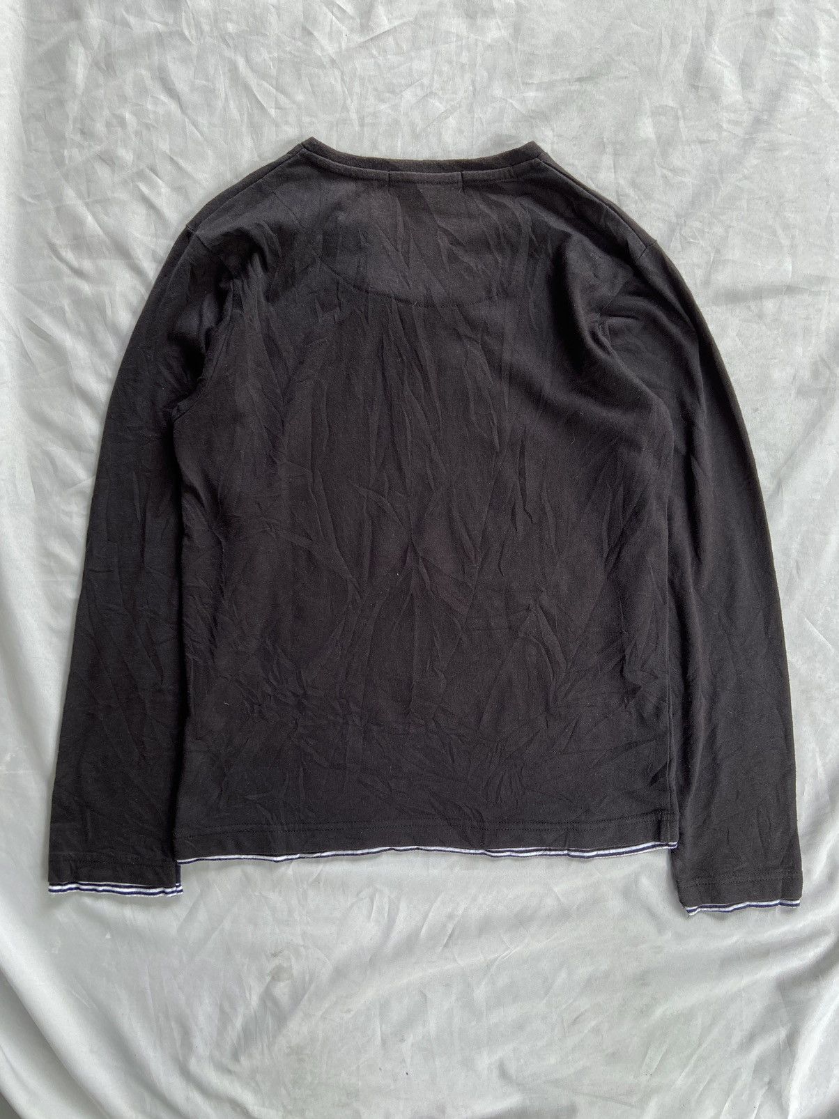 Japanese Brand DOUBLE LAYER VERRICHT WAGT DUTCH LANGUAGE LONG SLEEVE Size US S / EU 44-46 / 1 - 12 Thumbnail