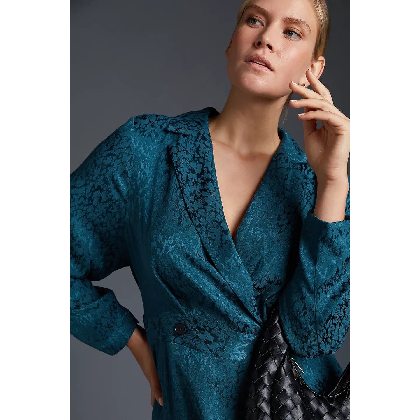 Anthropologie New Button Front Blazer Wrap Midi Dress $180 SIZE 6 Size M / US 6-8 / IT 42-44 - 2 Thumbnail