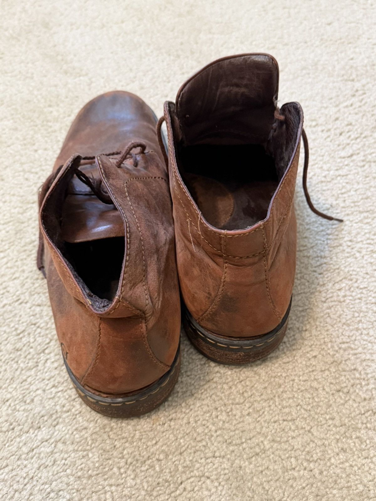 Born Born Mens Brown Leather Harrison M9431 Chukka Ankle Boots Size US 12 / EU 45 - 5 Thumbnail