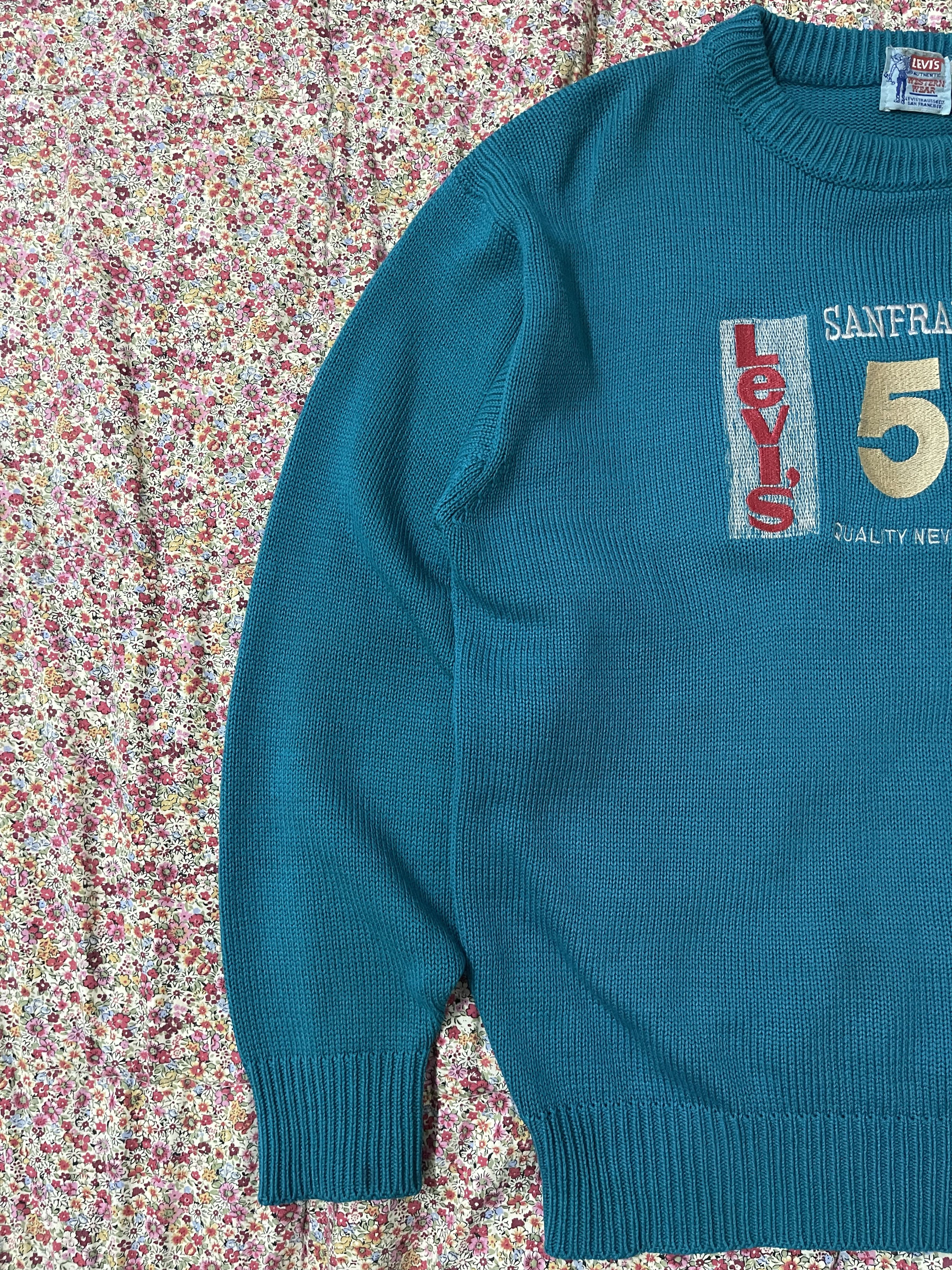 Levi's Vintage Clothing × Vintage Vintage Levis Embroidery Trademark 501 Knitwear Size US L / EU 52-54 / 3 - 2 Thumbnail