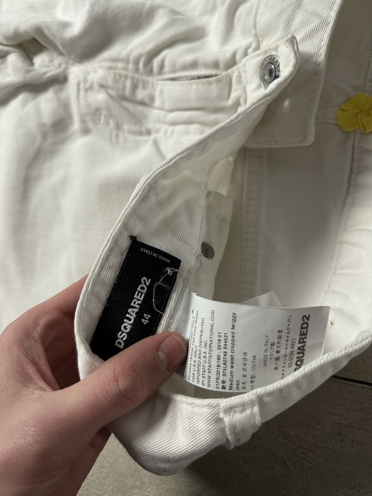Dsquared2 🚨PUNK DSQUARED2 OPIUM SKINNY white WOMENS JEANS Y2k BIKER Size 30" / US 8 / IT 44 - 7 Thumbnail
