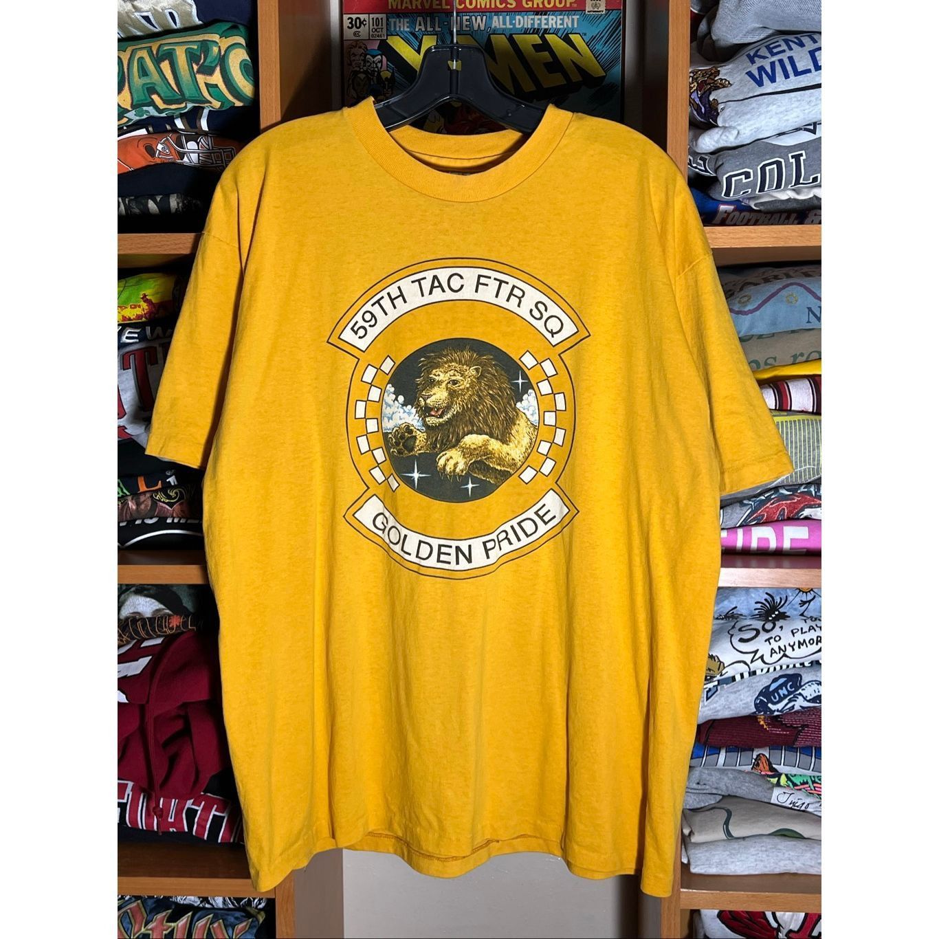 Vintage Vintage 59th Tac Ftr SQ Golden Pride F-15 Eagle Tee Size US XL / EU 56 / 4 - 1 Thumbnail