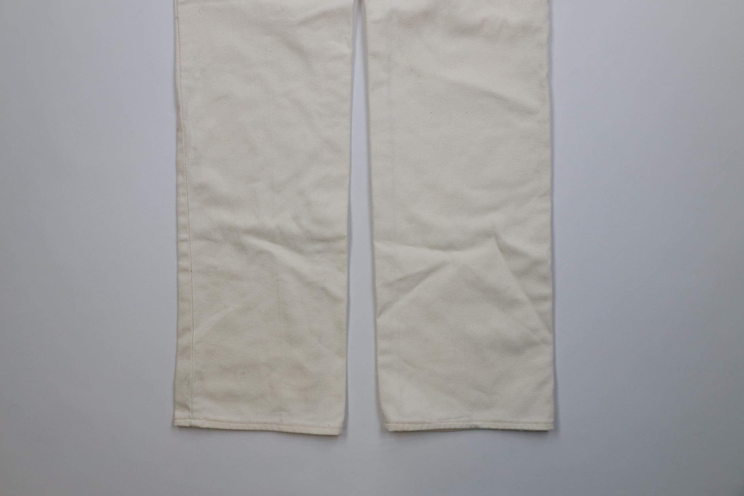 Lee Vintage 70s 80s Lee Flared Bootcut Jeans Cream Cotton USA Size US 30 / EU 46 - 15 Thumbnail