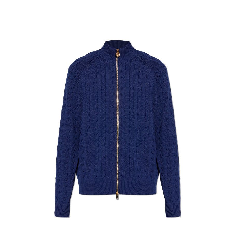 Versace VERSACE Navy Blue Stand-Up Collar Cardigan New & Authentic ( Size US M / EU 48-50 / 2 - 1 Preview