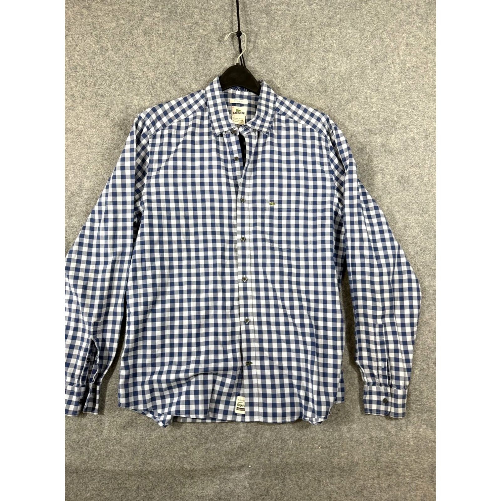 Lacoste Lacoste Shirt Mens Medium 42 Blue White Checked Modern Fit Button-Up Long Sleeve Size US M / EU 48-50 / 2 - 3 Thumbnail