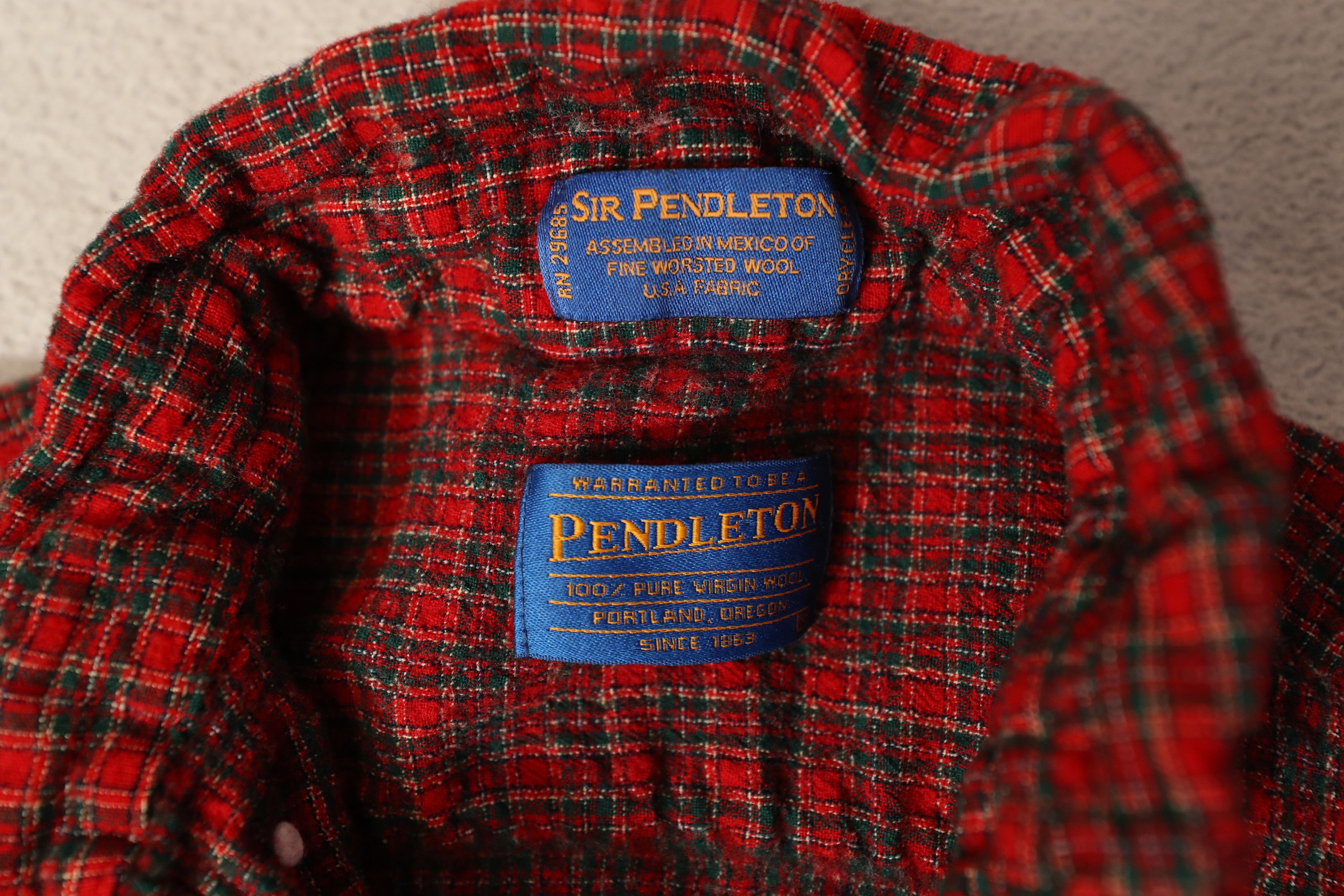 Pendleton Vintage Sir Pendleton Red Wool Flannel (M) Size US M / EU 48-50 / 2 - 9 Thumbnail