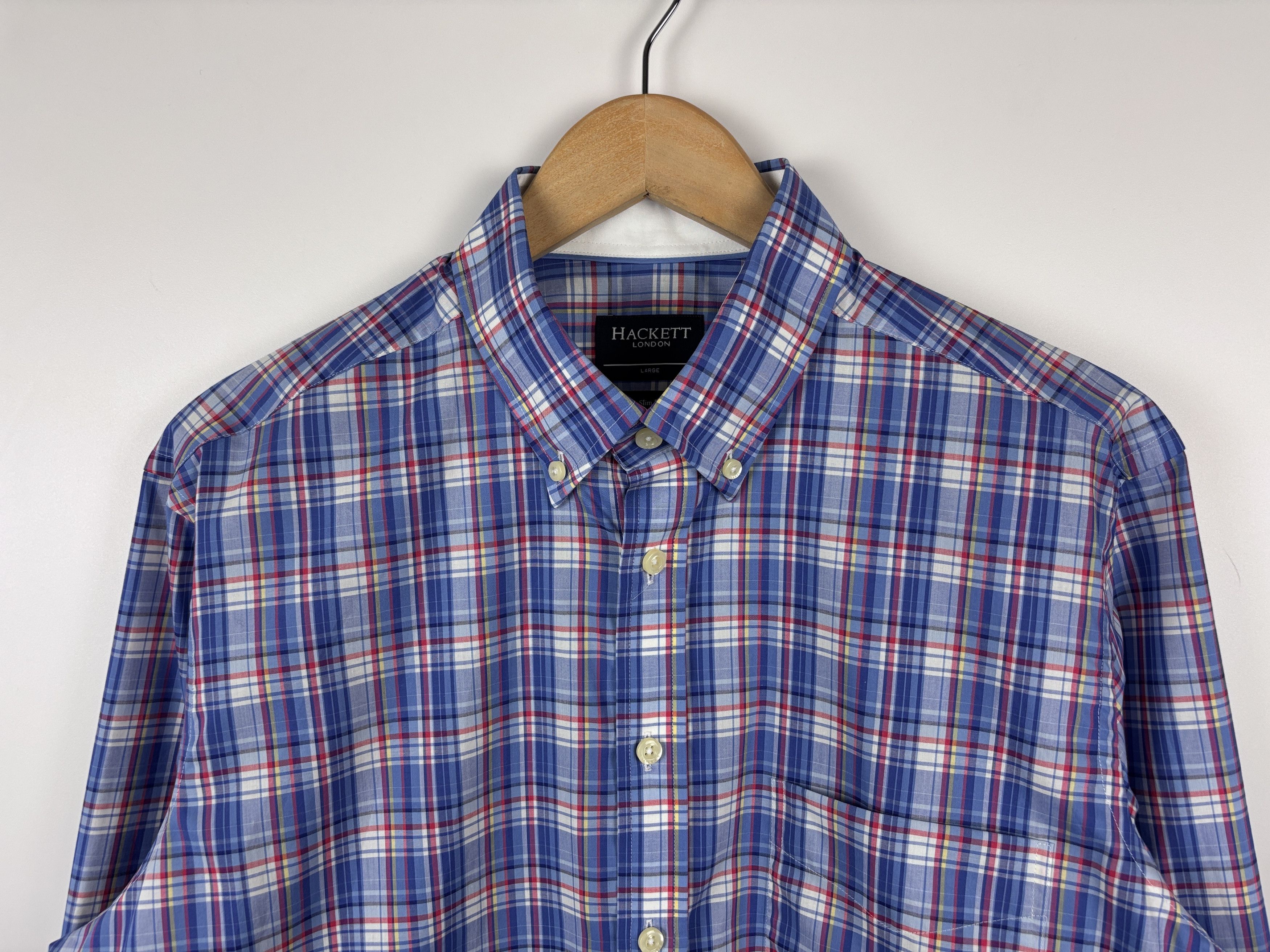 Hackett Hackett London Thomas Mason Button Down Check Shirt Slim Fit Size US L / EU 52-54 / 3 - 2 Thumbnail