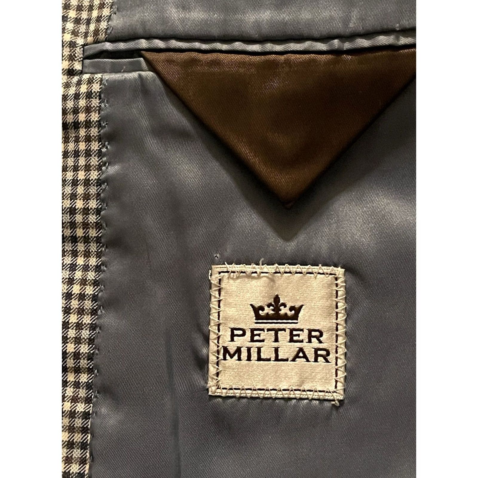 Peter Millar Peter Millar Blazer Jacket Wool Check Multicolor Blue 2-Button - Men's 44T Long Gents Size 44R - 6 Thumbnail