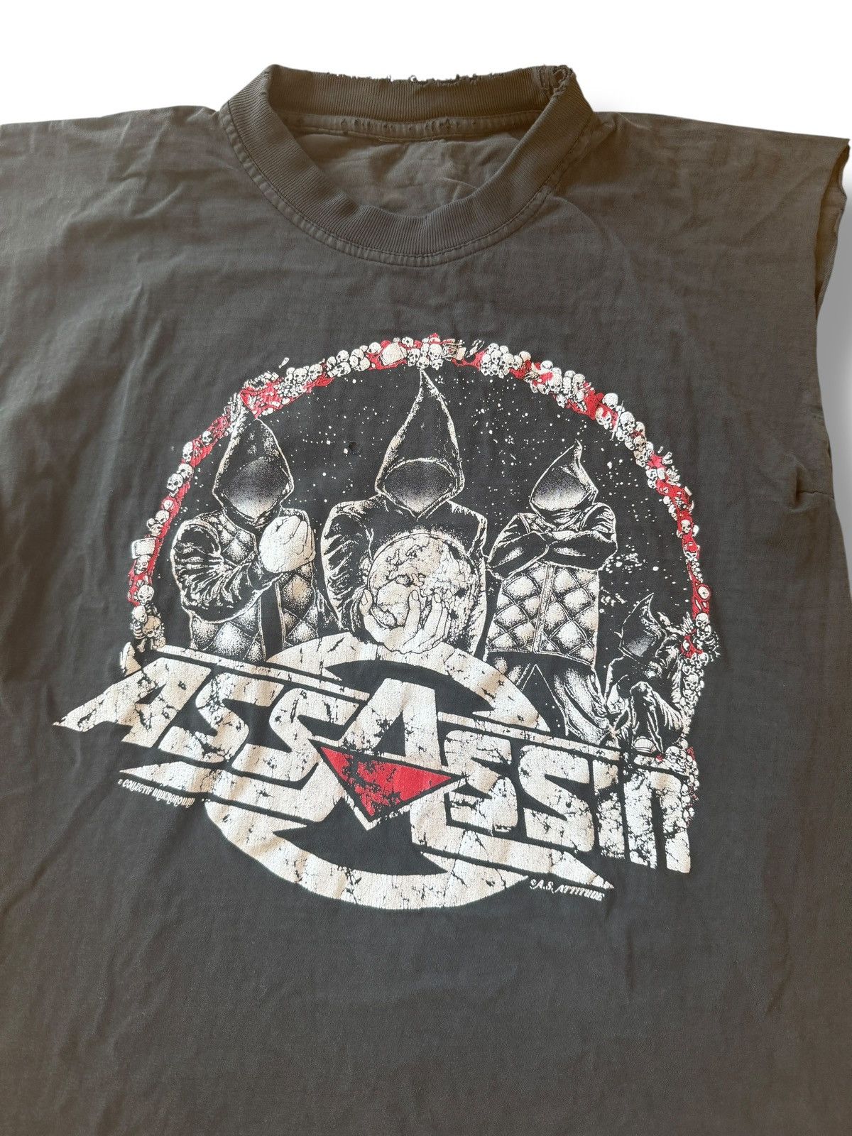 Rap Tees *RARE* 90s VINTAGE DISTRESSED THRASHED ASSASSIN FRENCH RAP Size US L / EU 52-54 / 3 - 3 Thumbnail