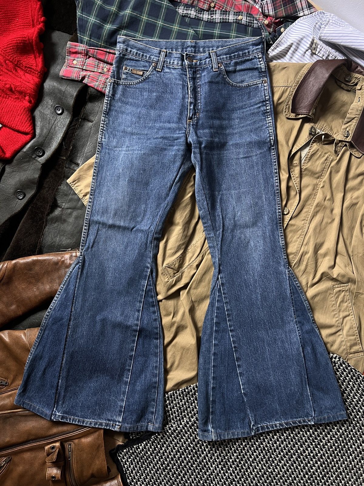 Wrangler Flared Wrangler Cowboy Y2K Jeans 32x32 Pants Size 30" / US 8 / IT 44 - 2 Thumbnail