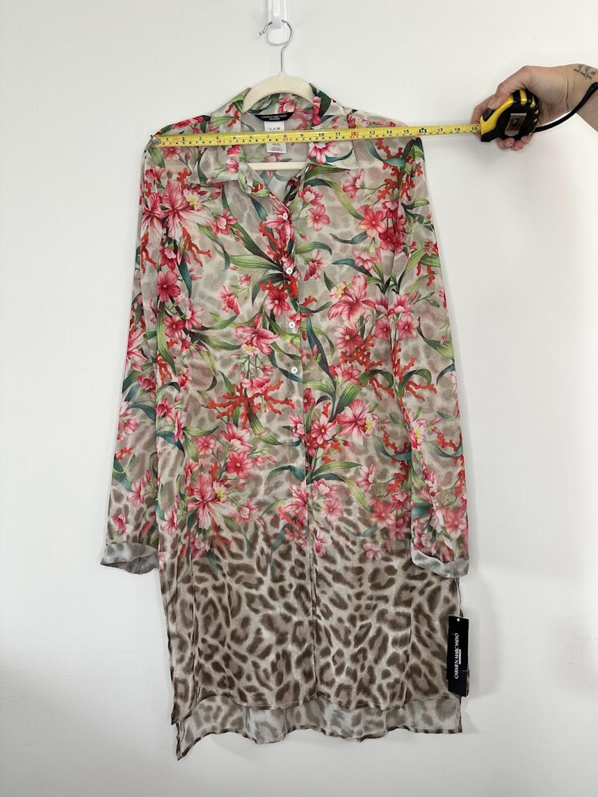 Other BNWT Carmen Marc Valvo Long-Sleeve Tunic Coverup - Sz. M Size ONE SIZE - 5 Thumbnail