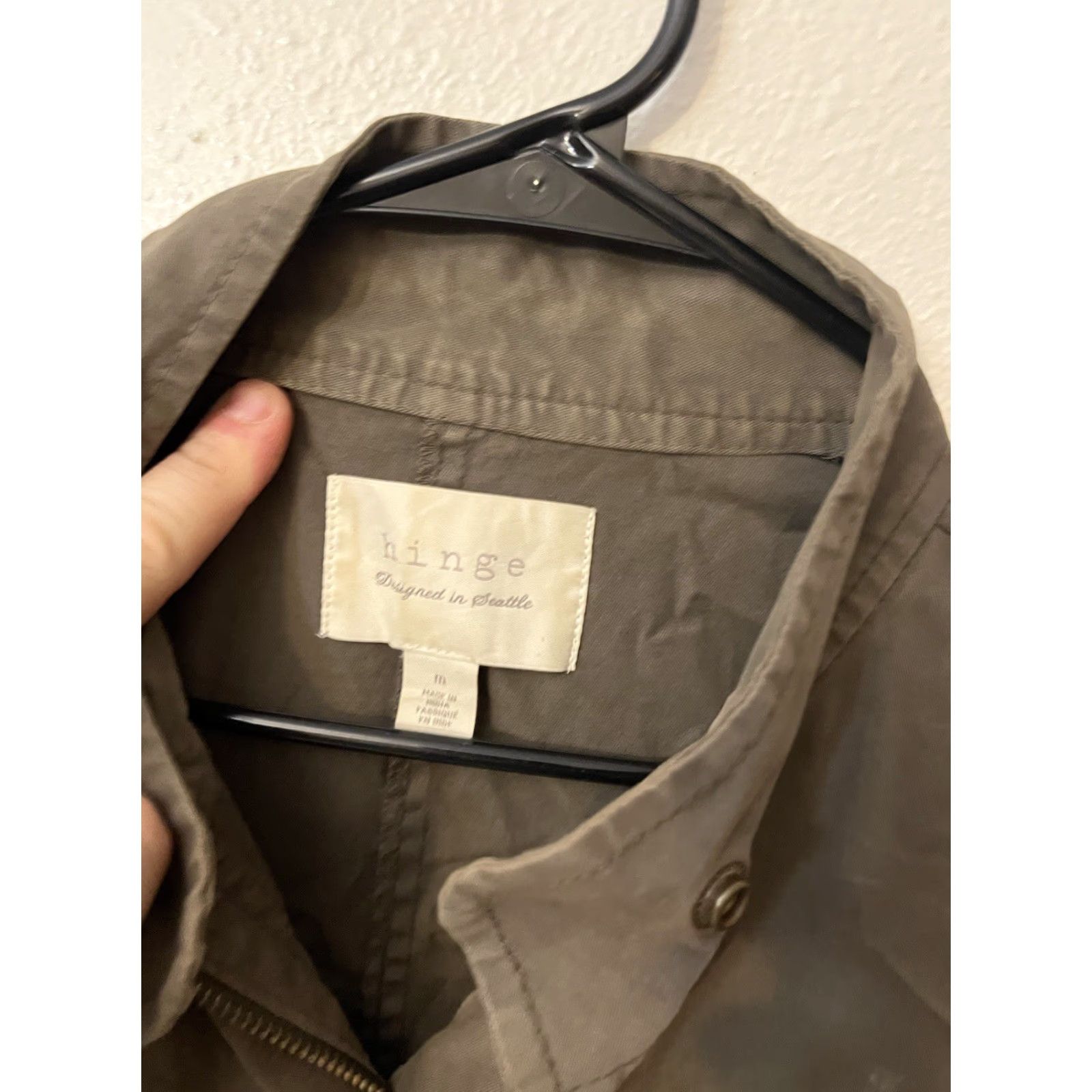 Vintage VINTAGE Hinge Designer Jacket Women Medium Brown Cotton Blend Casual Coat Collared Pockets Fall Spring Winter Size M / US 6-8 / IT 42-44 - 3 Thumbnail