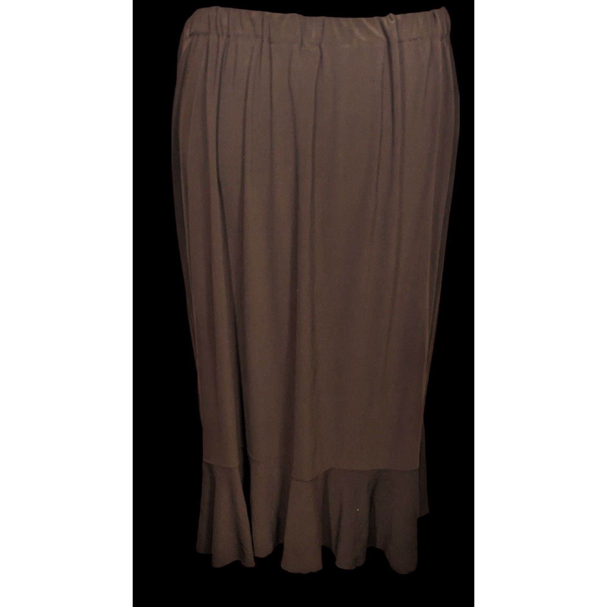 Other Vintage Nice Wear Brown Midi Skirt With Subtle Ruffle Edge Size 32" / US 10 / IT 46 - 2 Thumbnail