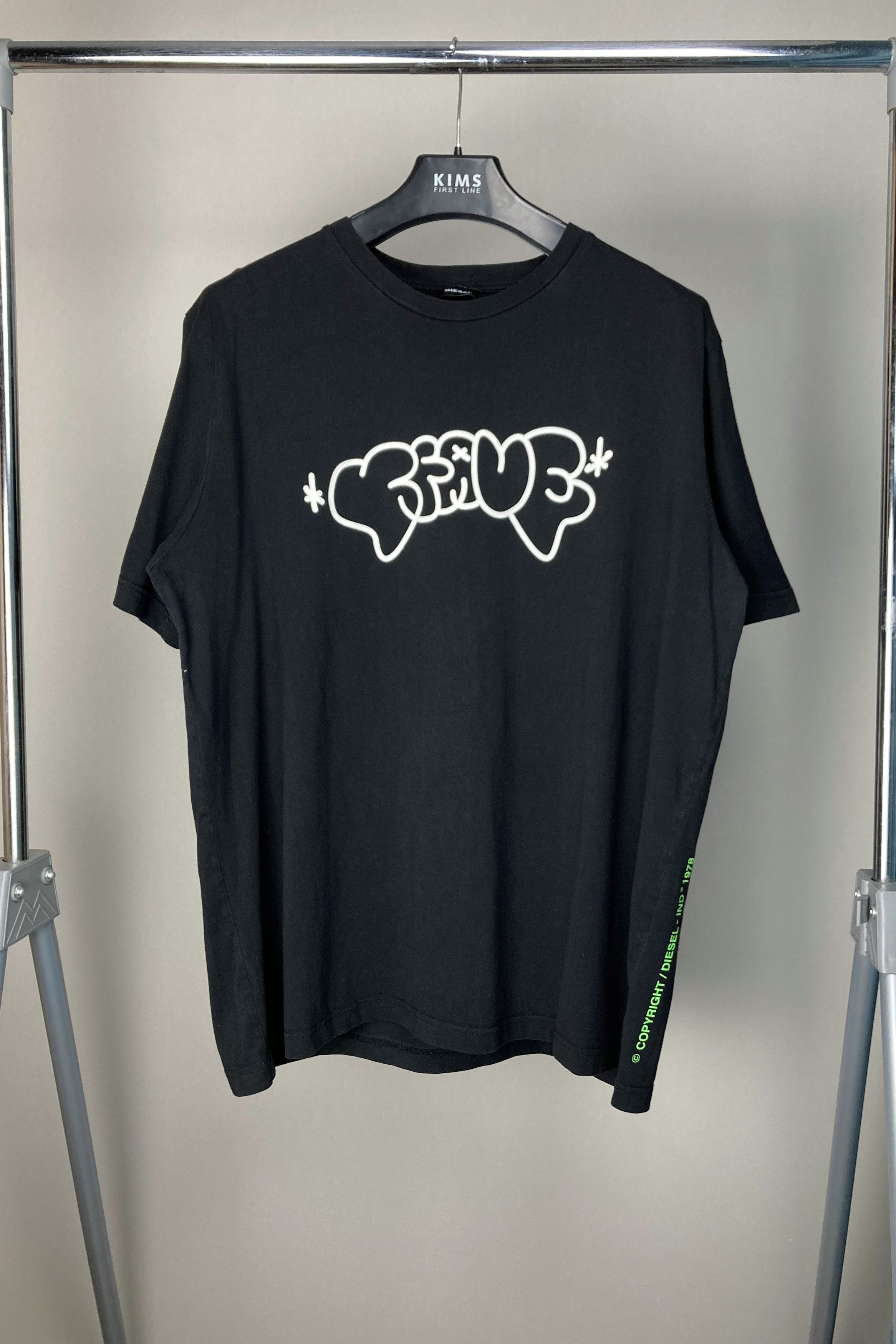 Diesel Diesel Graffity Alien Logo Black Oversized Crewneck T Shirt Size US XXL / EU 58 / 5 - 1 Thumbnail