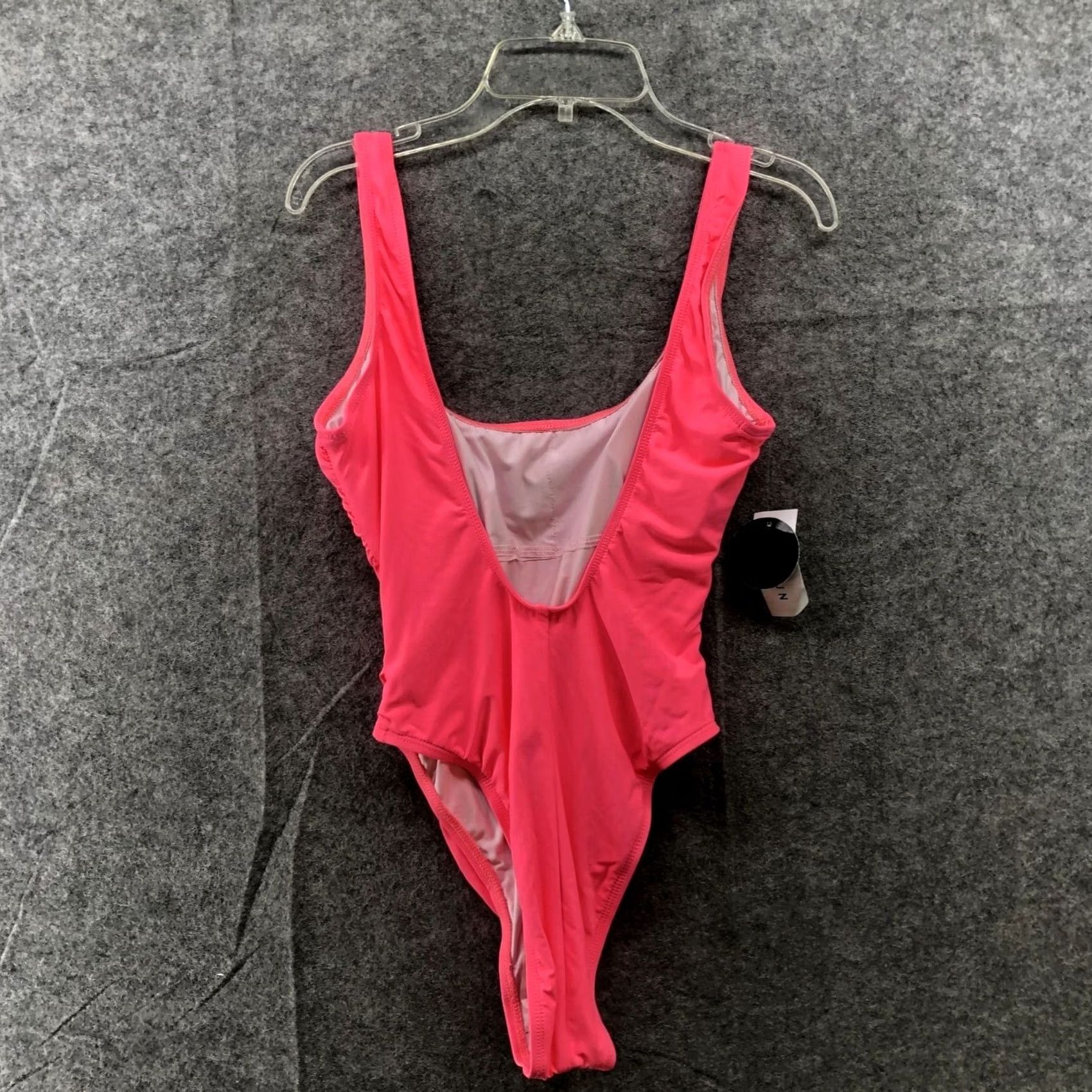 Pacsun Pacsun One Piece Swimsuit Womens Medium M Hot Pink Scoop Back Ruched NWT Size ONE SIZE - 2 Thumbnail