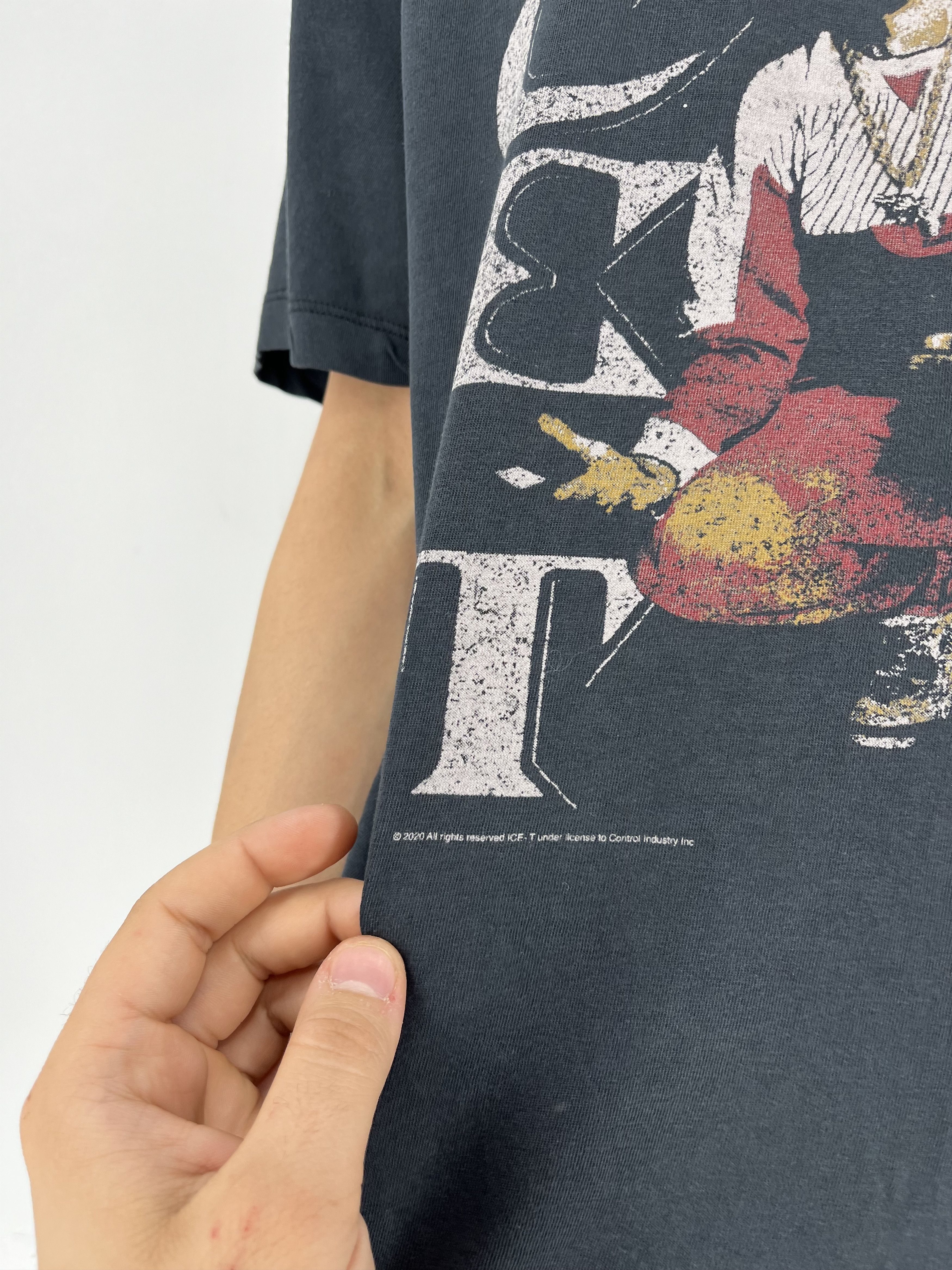 Band Tees × Vintage Topshop And Finally Ice T Gray Graphic Tee Short Sleeve Size L / US 10 / IT 46 - 4 Thumbnail