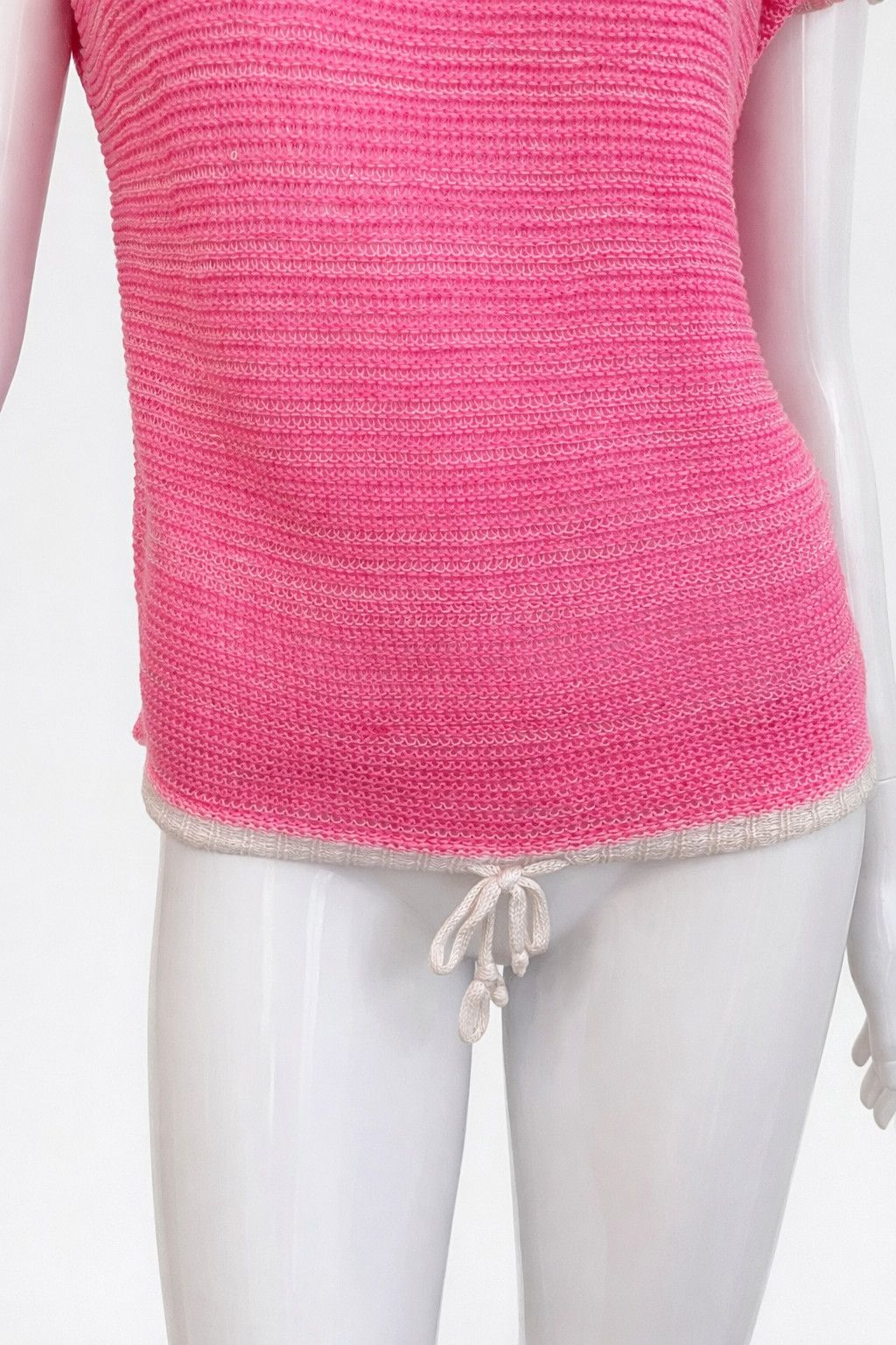 Courreges Courrèges Pink Knit Top - Crochet Logo Monogram Tee Pullover Size M / US 6-8 / IT 42-44 - 5 Thumbnail