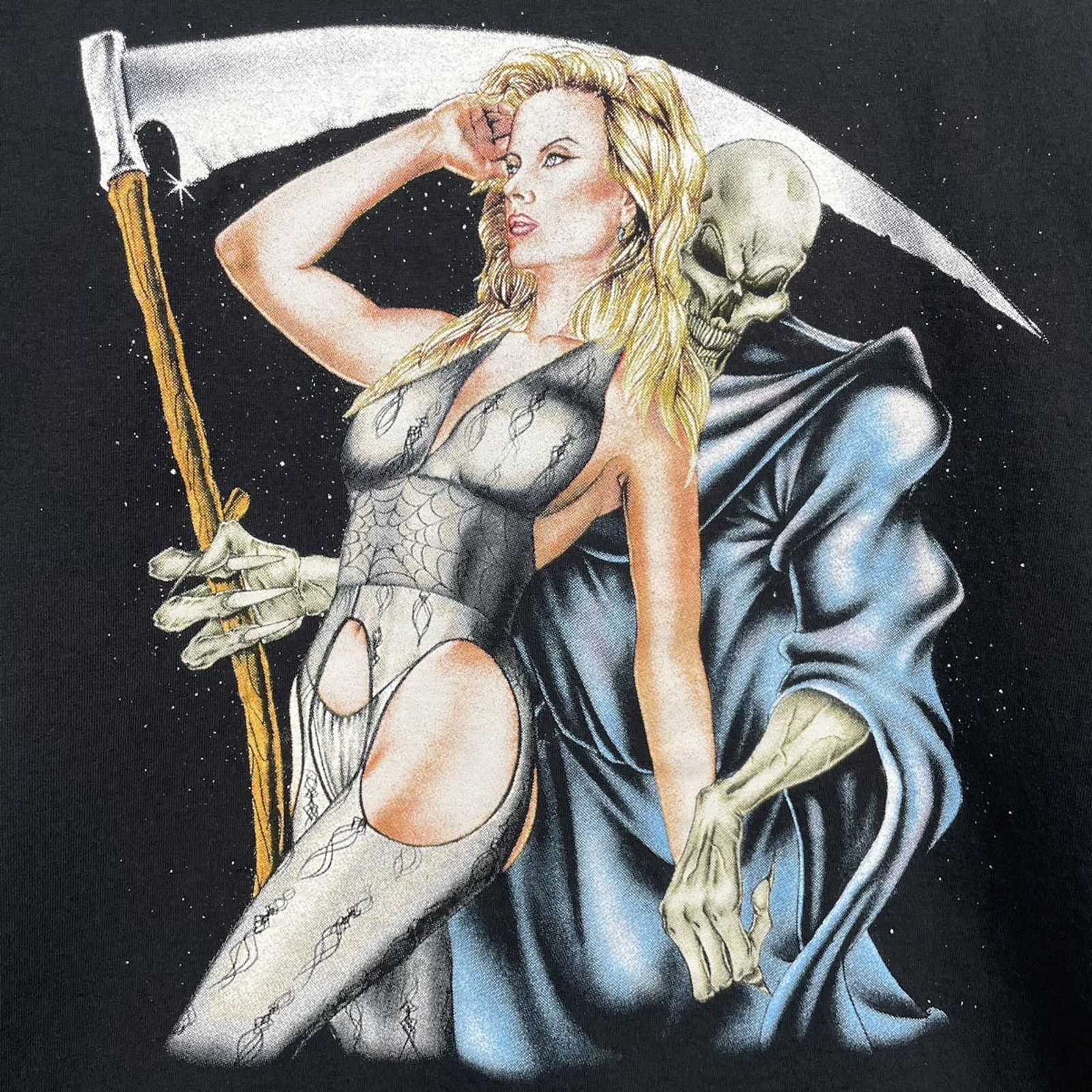 Vintage ☠️GRIM LADY Vintage T Size US XL / EU 56 / 4 - 2 Thumbnail