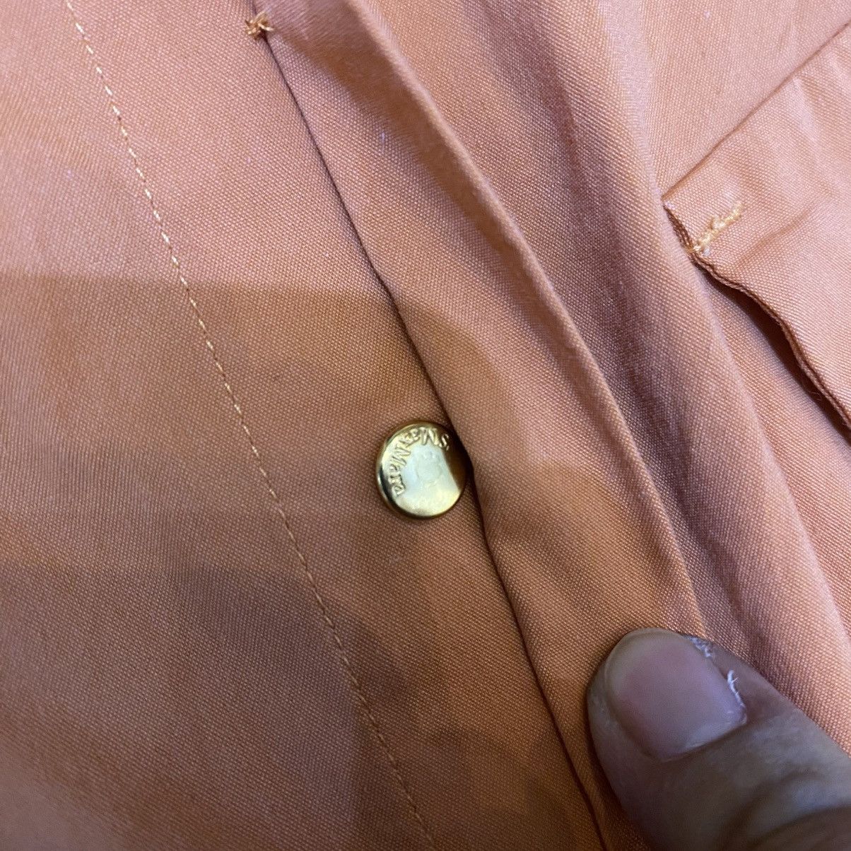 Max Mara S Max Mara Lycra luxury Style Orange Snap Button Up Bluses Size S / US 4 / IT 40 - 5 Thumbnail