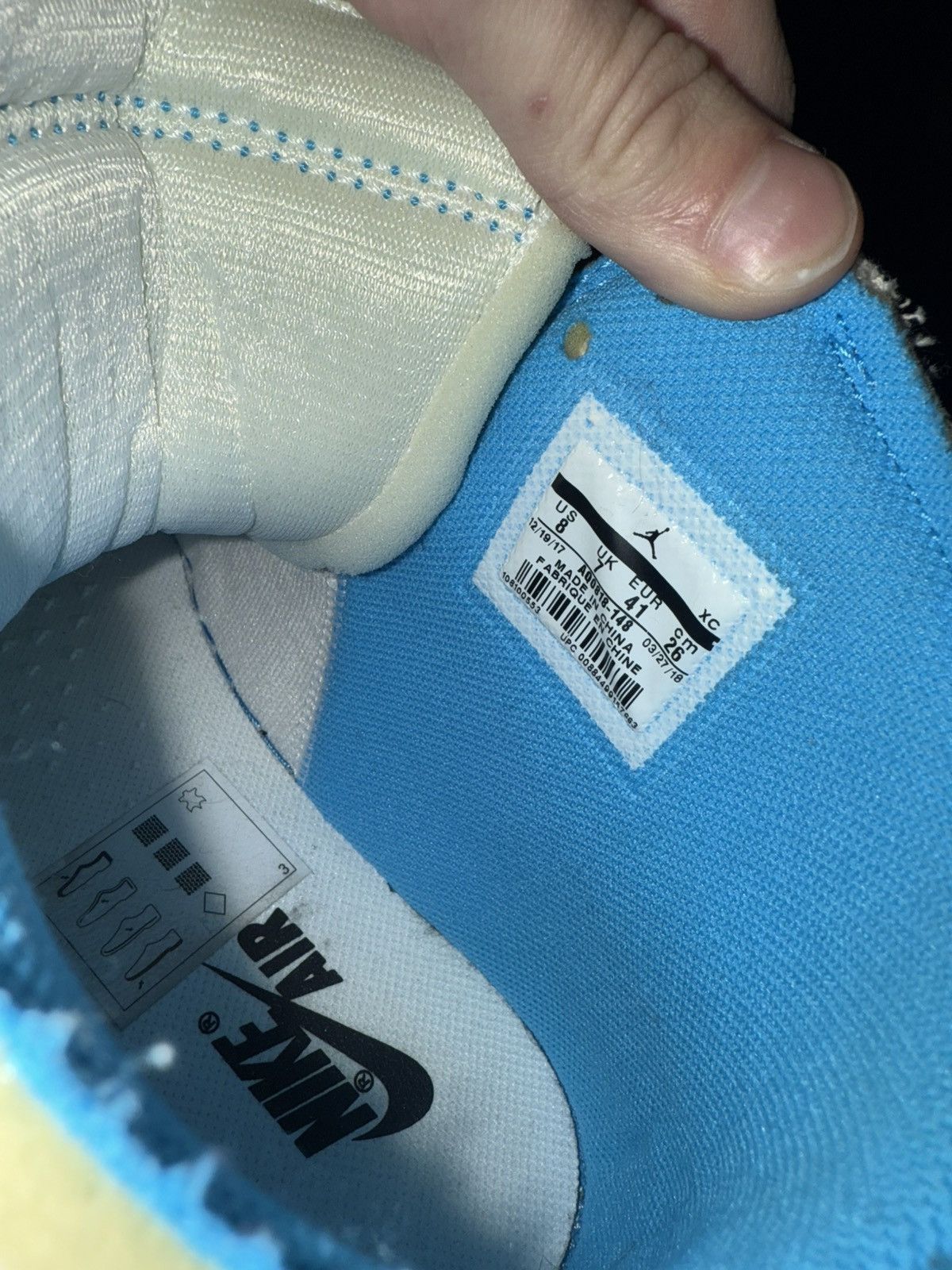 Jordan Brand × Nike × Off-White Jordan 1 retro high off-white university blue Size US 8 / EU 41 - 8 Thumbnail