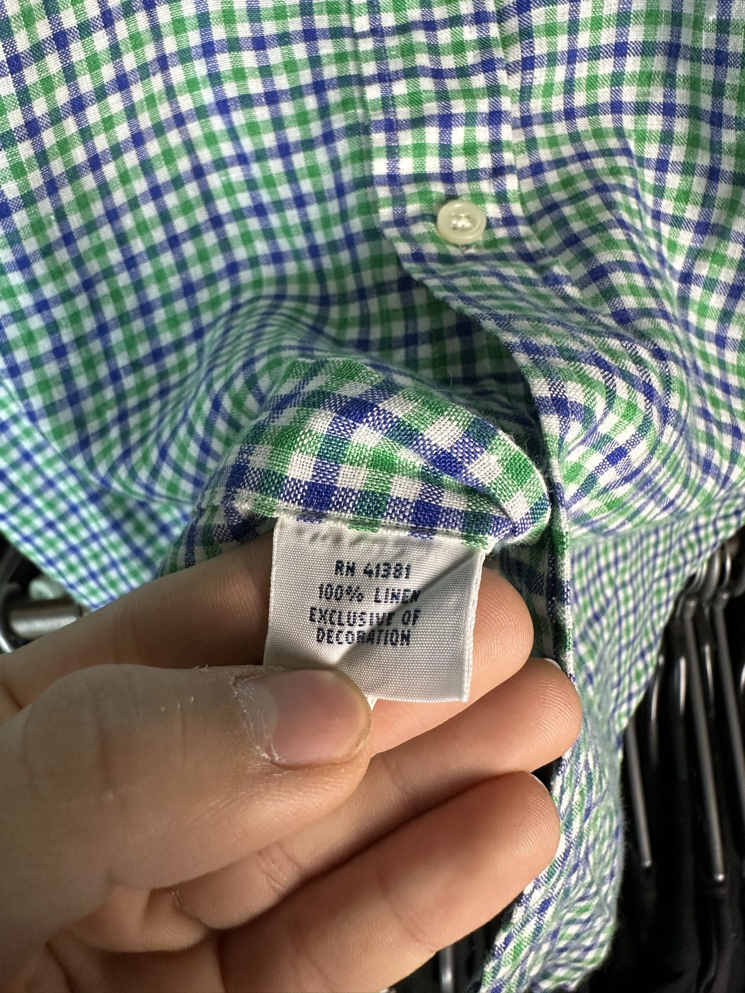 Ralph Lauren Ralph Lauren Linen Checked Button Up Shirt Size US L / EU 52-54 / 3 - 14 Thumbnail