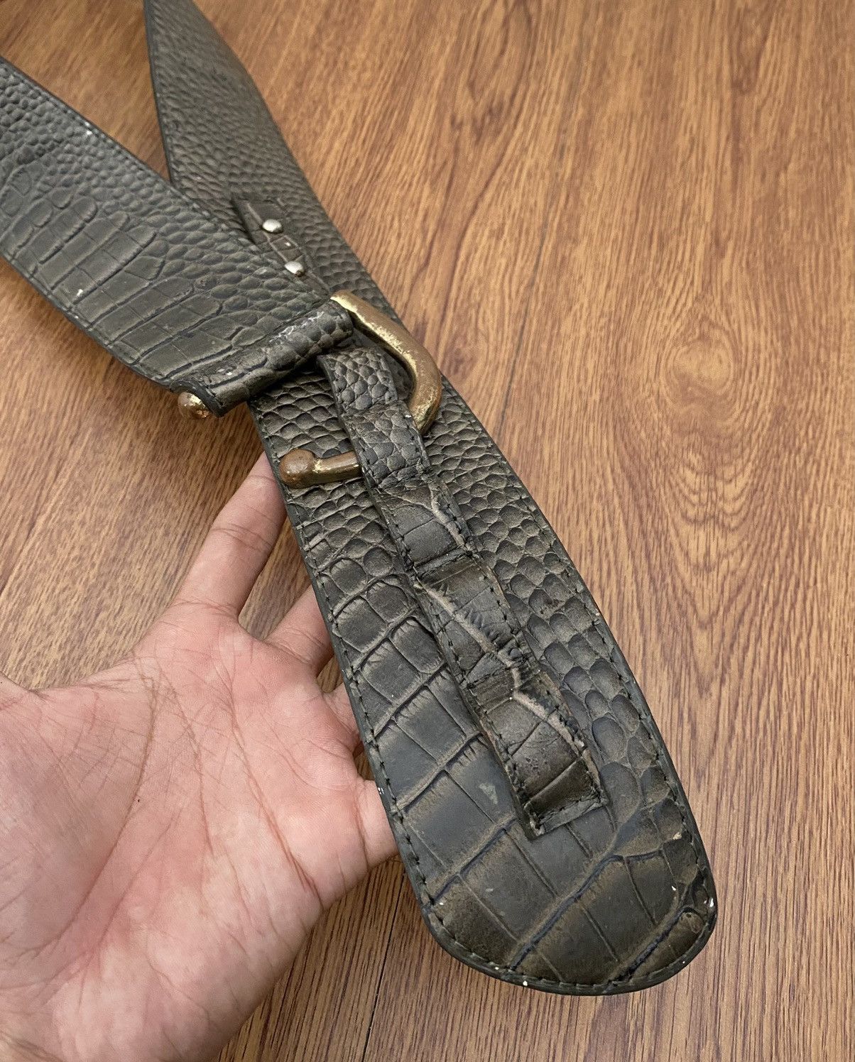 If Six Was Nine × Japanese Brand × Le Grande Bleu (L.G.B.) Aligator wide belt Size ONE SIZE - 2 Thumbnail