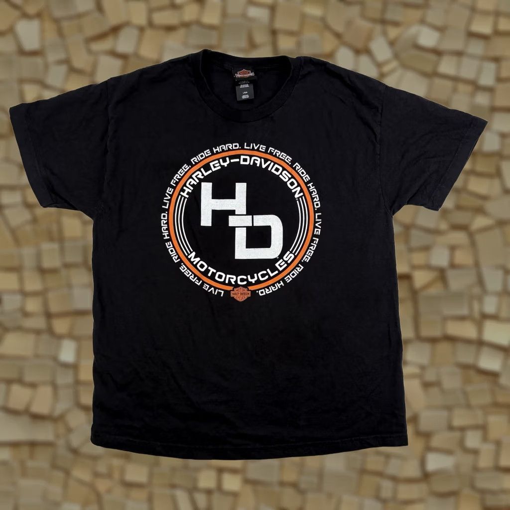Harley Davidson HARLEY-DAVIDSON T-Shirt Men L Madison WI City Graphic Double-Sided Live Free Black Crew Neck Graphic Print Size US L / EU 52-54 / 3 - 1 Thumbnail