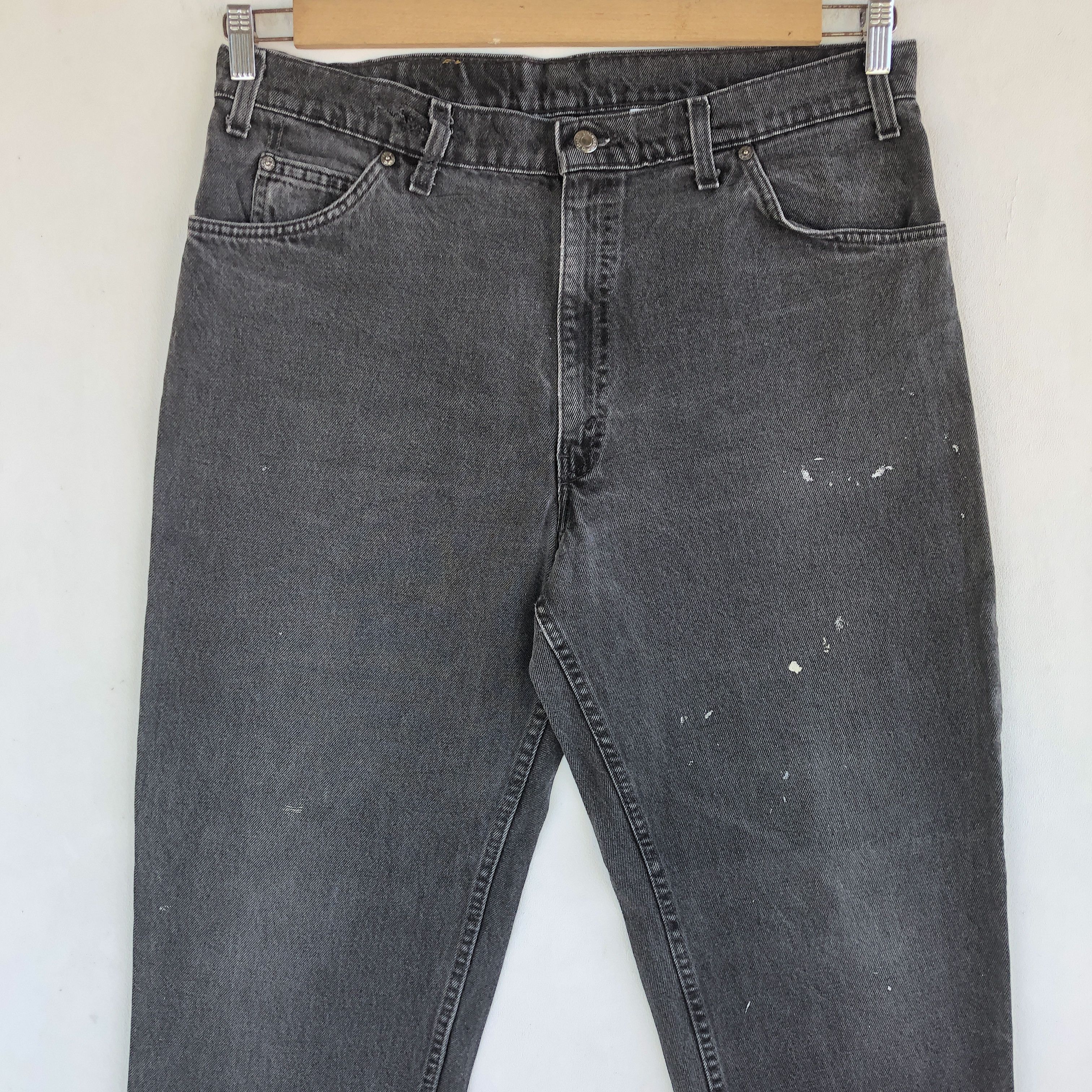 Levi's Vintage Levis 550 Jeans Faded Black Grunge Orange Tab Denim Size US 34 / EU 50 - 3 Thumbnail