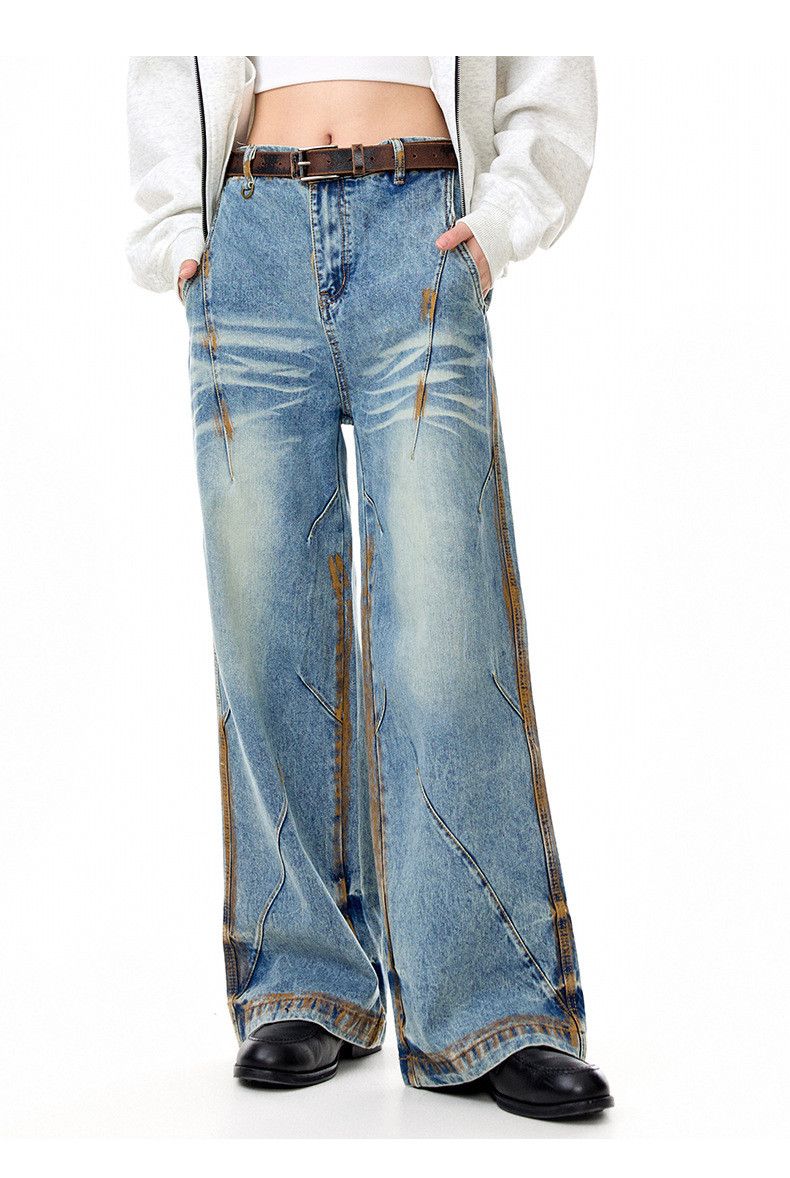 Vintage American retro distressed loose jeans for men Size US 32 / EU 48 - 2 Thumbnail