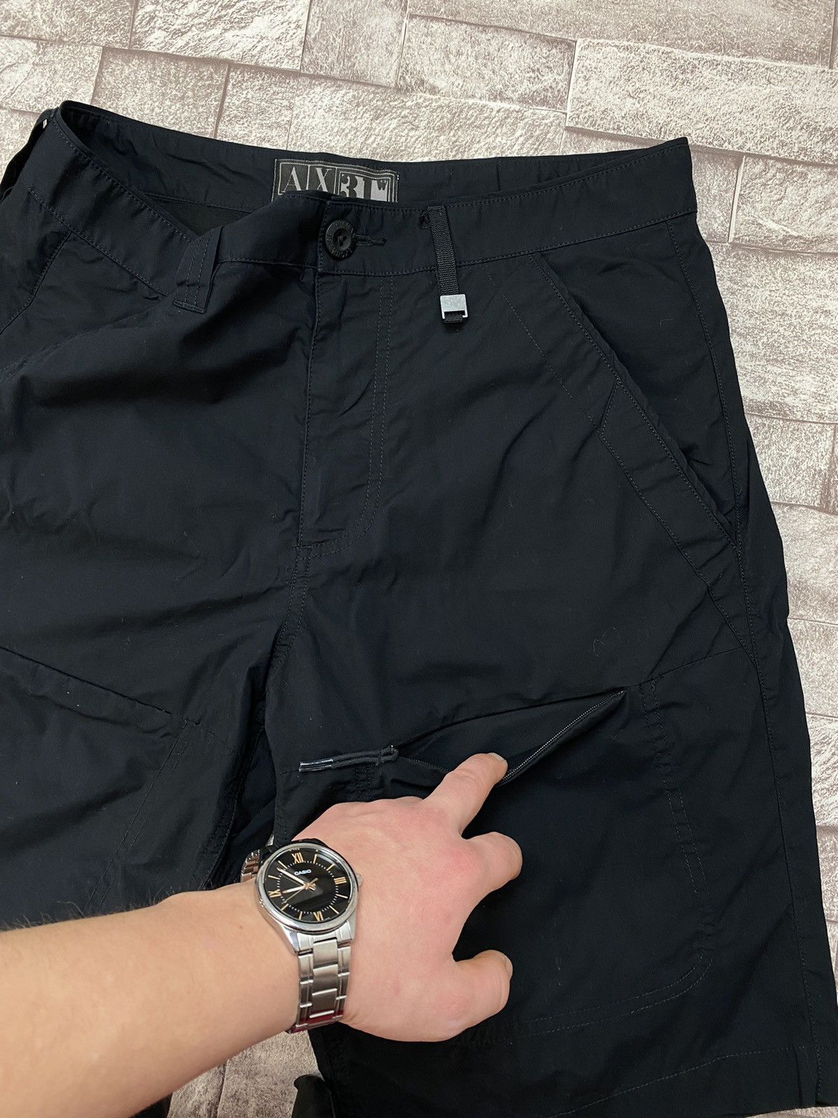 Armani Exchange × Band Tees Armani Cargo Shorts pants Silver Logo 31 by Kanye West Size US 31 - 6 Thumbnail