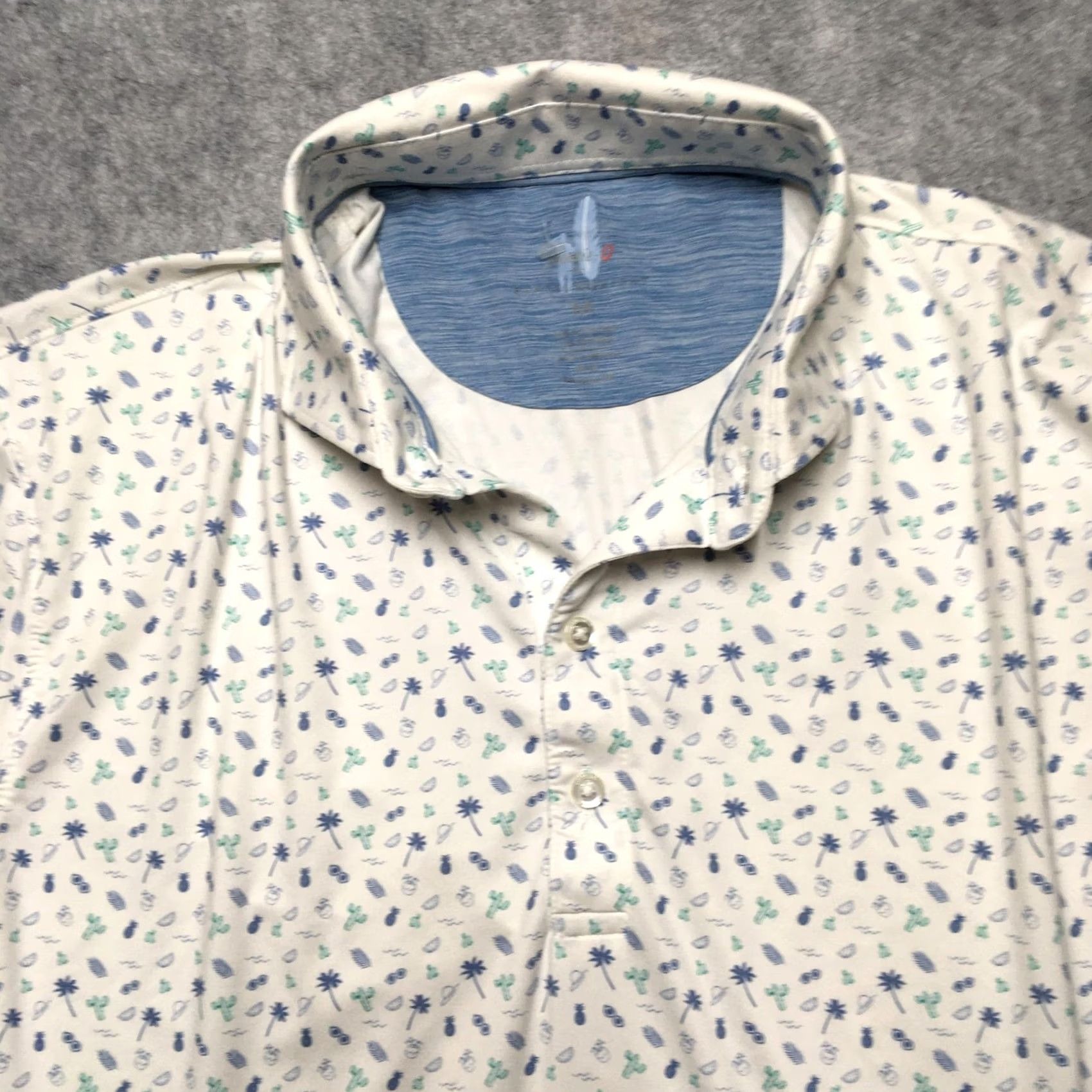 johnnie-O Johnnie-O Featherweight Polo Shirt Mens Medium Tropical Print Golf UPF 50 Size US M / EU 48-50 / 2 - 4 Thumbnail