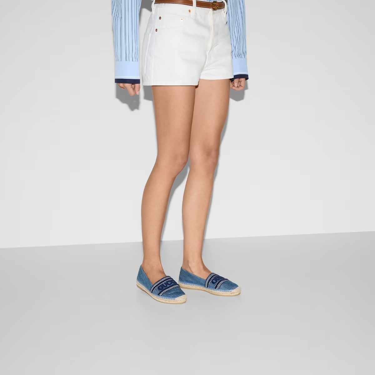 Gucci o1loc1c0426 821220 Women's "Gucci" Espadrille in Blue Size US 6 / IT 36 - 6 Thumbnail