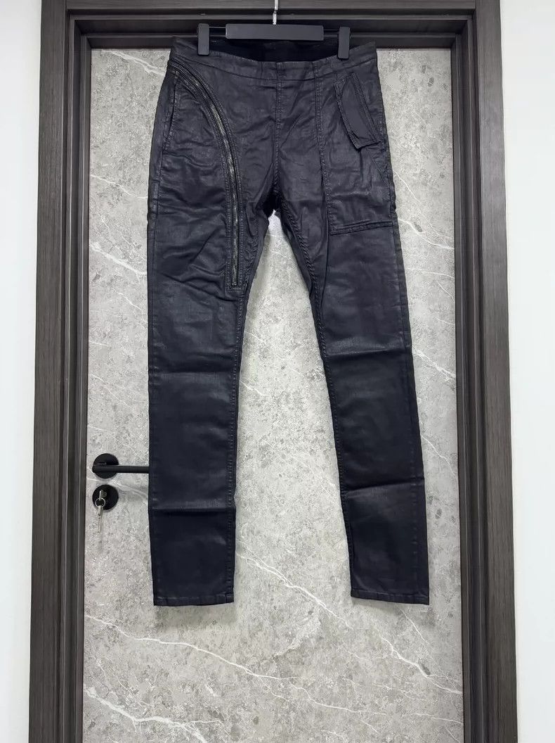 Rick Owens rick owens size m Oblique zip wax face trousers 2502-Nexta Size US 30 / EU 46 - 1 Thumbnail