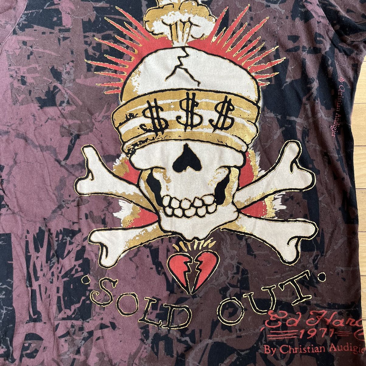 Ed Hardy × Vintage Mens Vintage Ed Hardy T-Shirt by Christian Audigier Y2K Size US L / EU 52-54 / 3 - 3 Thumbnail