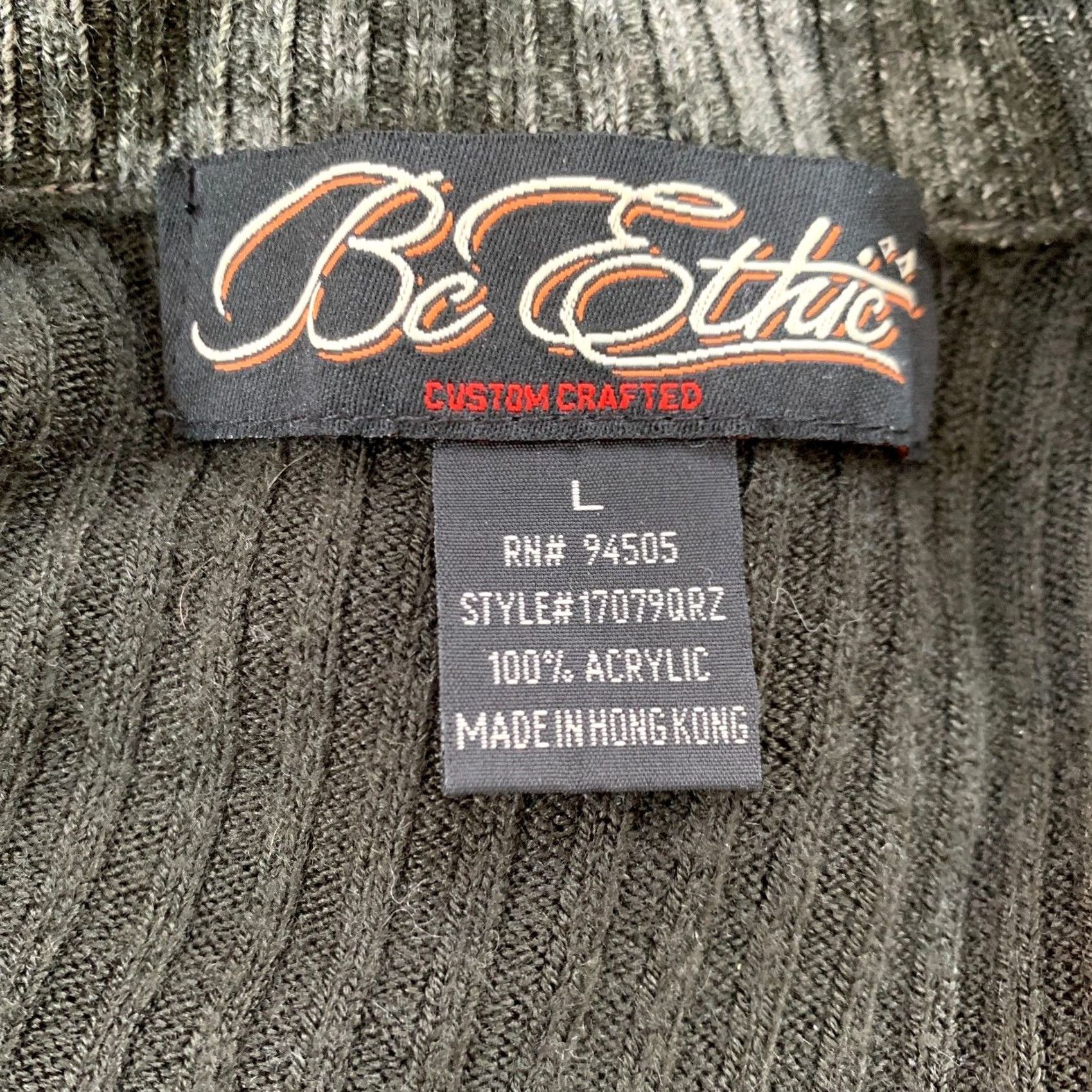 Vintage Vintage Be Ethic Y2K BC Ethic Acid Wash 1/4 Zip Super Soft Ribbed Sweater Mens Large Gray Size US L / EU 52-54 / 3 - 4 Thumbnail