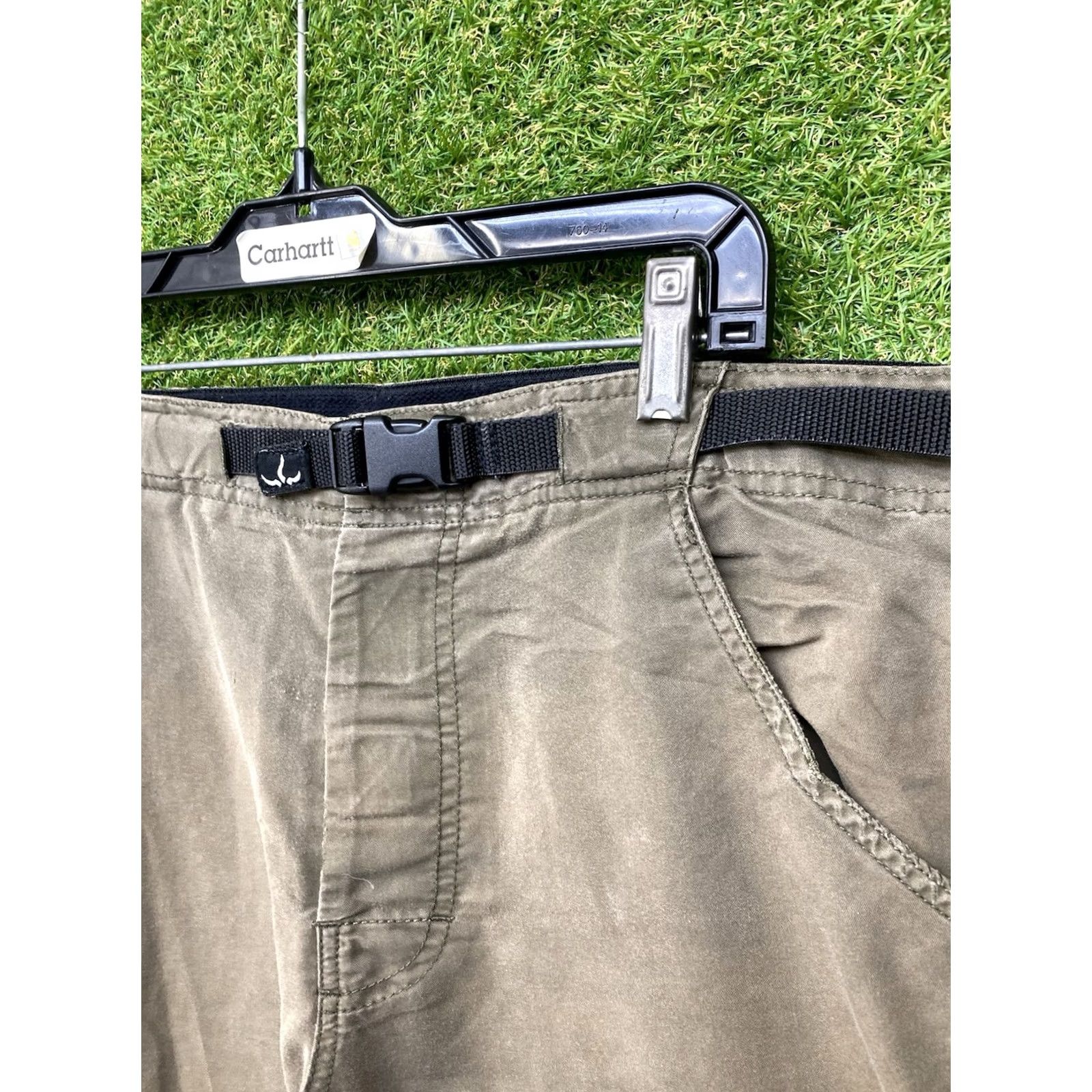 Prana prAna Pants Mens Regular 33x32 Brown Cargo Pockets Zipper Logo Outdoor Hiking Trails Gear Size US 33 - 3 Thumbnail