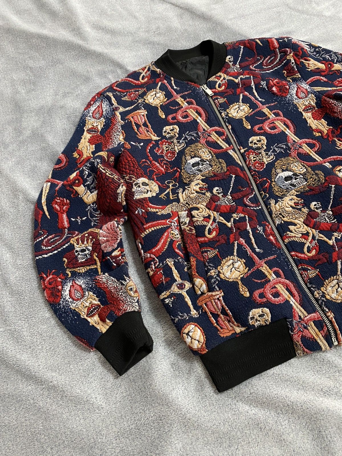Japanese Brand All-Over Embroidery Skelet Bomber Gothic Aesthetic japanese Size US S / EU 44-46 / 1 - 2 Thumbnail