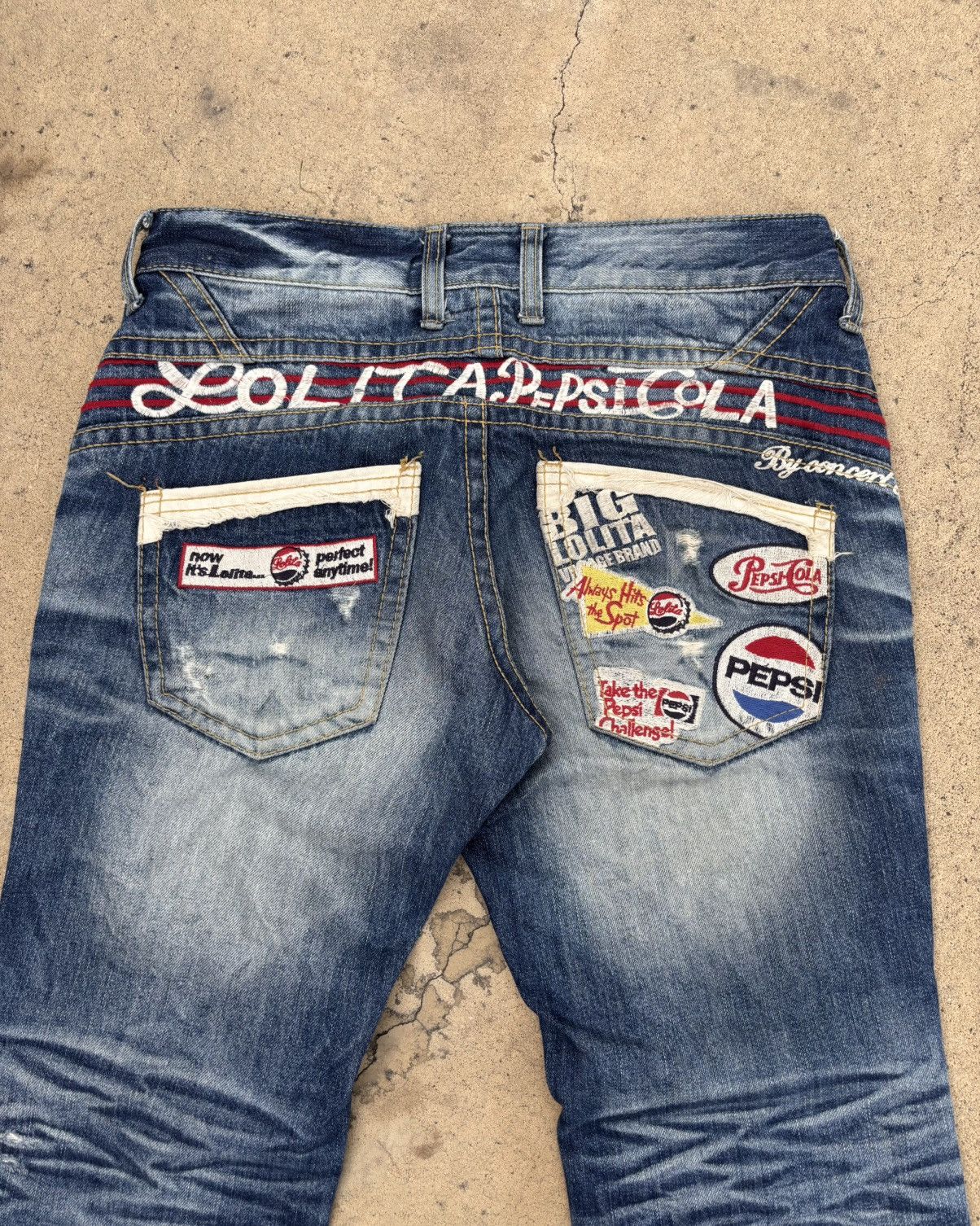 If Six Was Nine Thrashed Distressed LOLITA PEPSI Jeans ERD Grunge Size US 32 / EU 48 - 1 Thumbnail