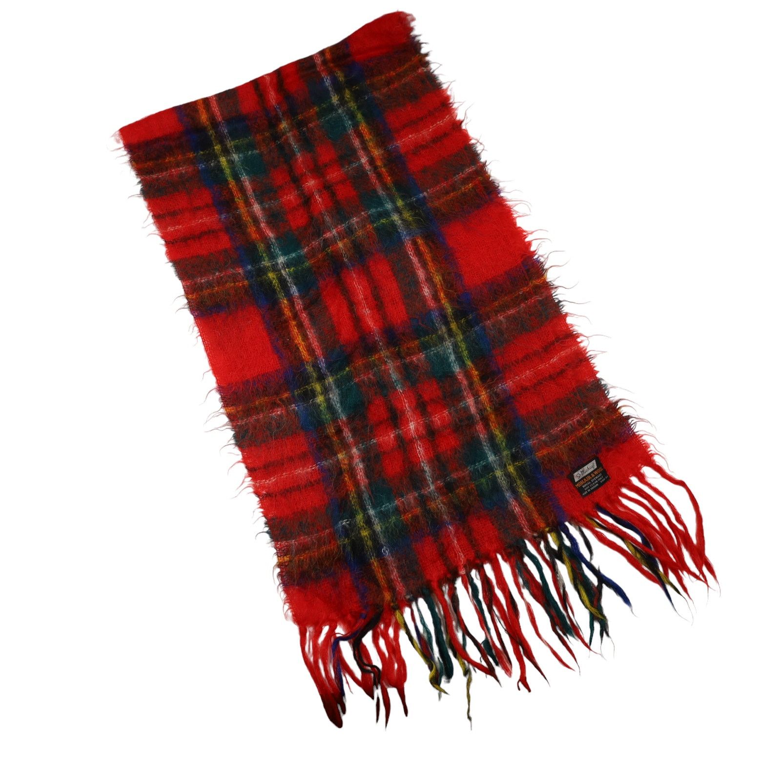 Vintage Vintage St.Michael Mohair & Wool Plaid Scarf Size ONE SIZE - 1 Thumbnail