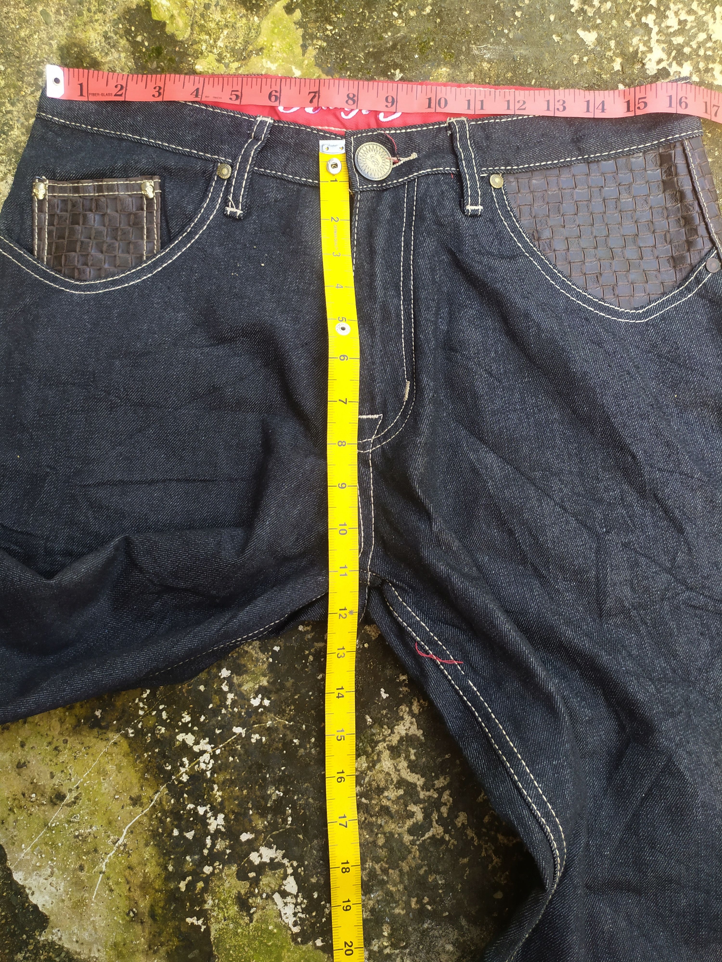 JNCO Kanji Jeans Baggy Leather Pocket Design Size US 34 / EU 50 - 12 Thumbnail
